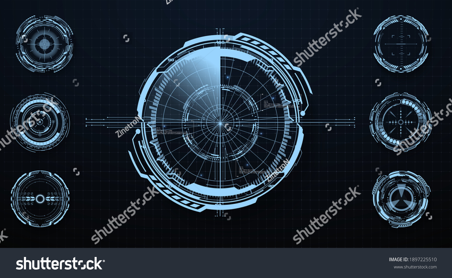 Modern Aiming System Ui Ux Futuristic Stock Vector (Royalty Free ...