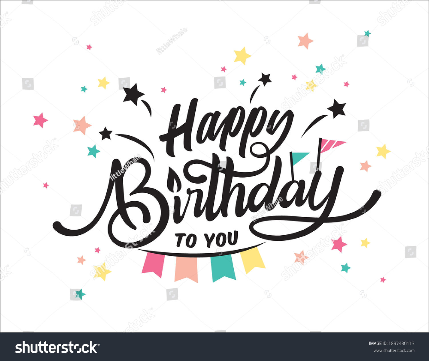 Happy Birthday Typography Vector Design Greeting Stock Vector (Royalty ...