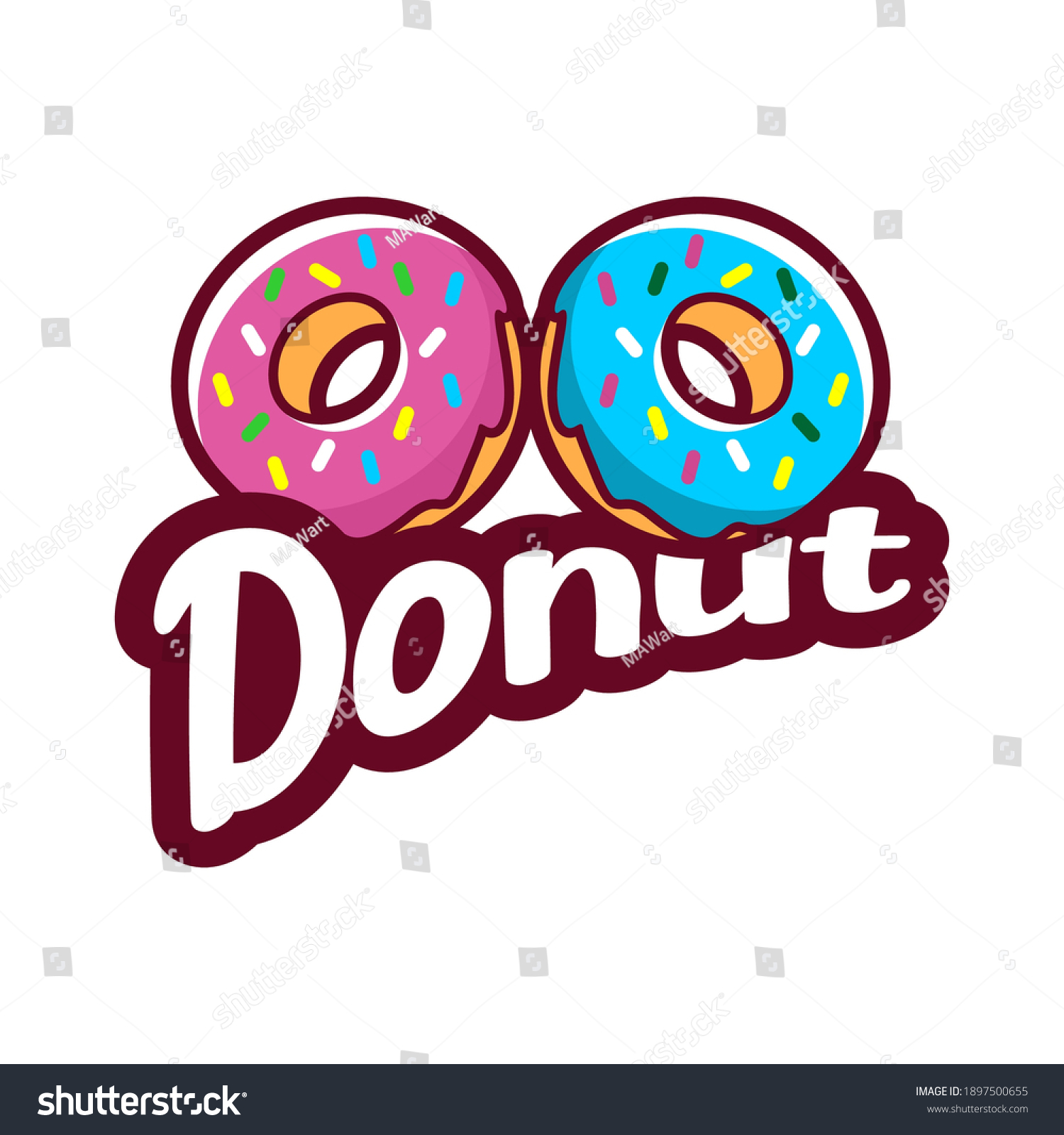 Donut Sweet Dessert Vector Logo Icon Stock Vector (Royalty Free ...