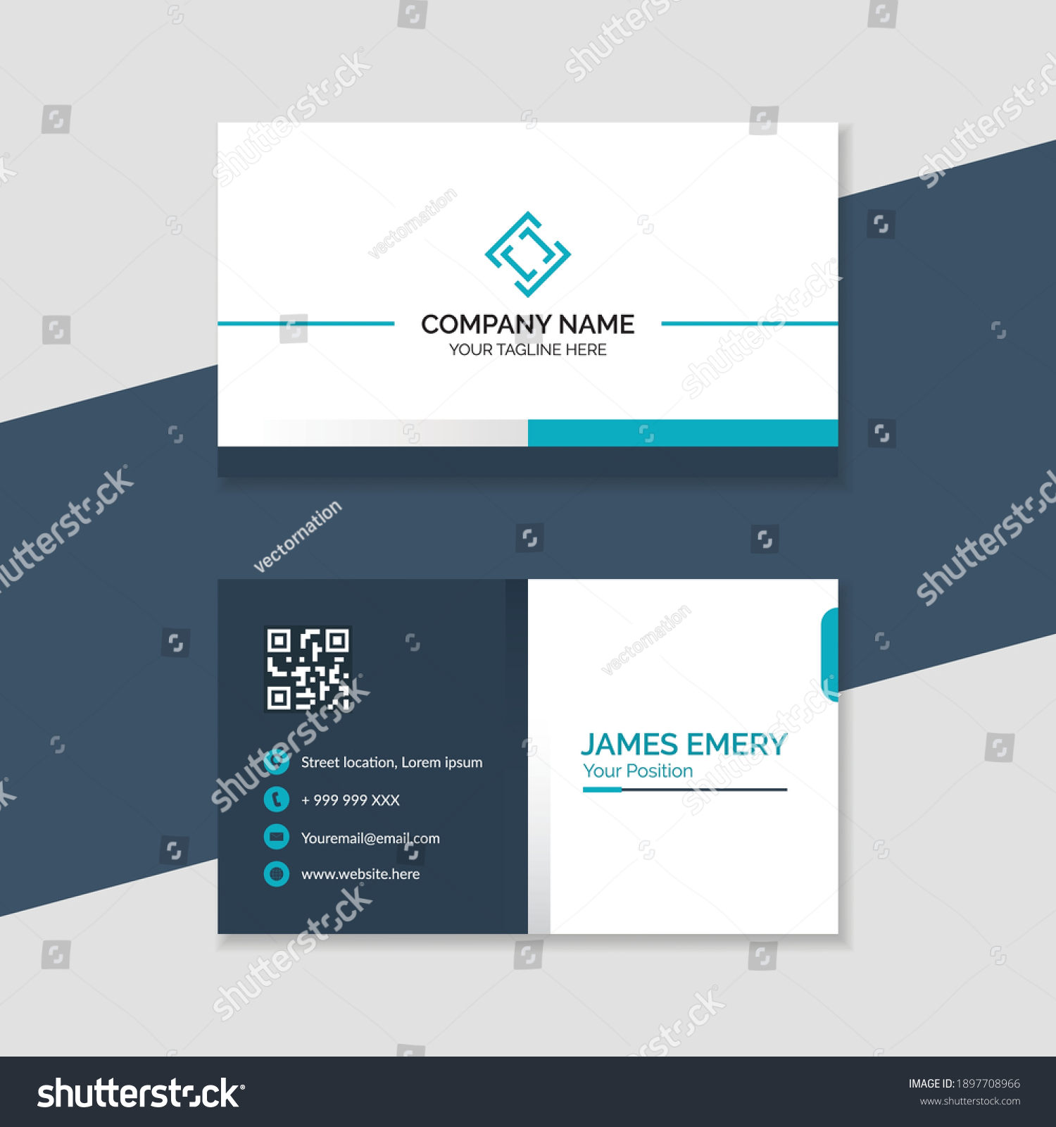 Clean Business Card Design Template Stock Vector (Royalty Free ...