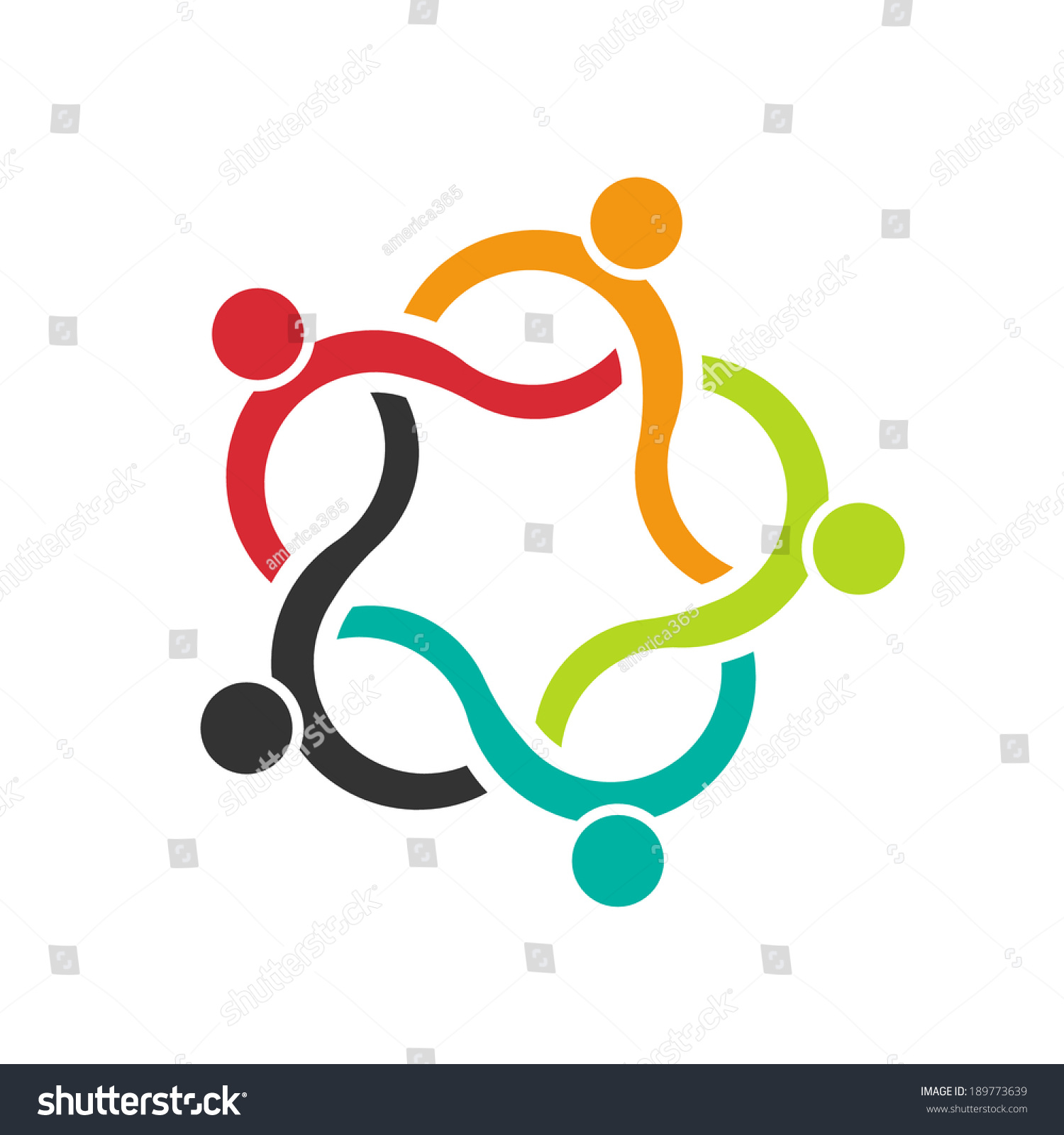 Teamwork Wave 5 Group People Concept Stock Vector (Royalty Free ...