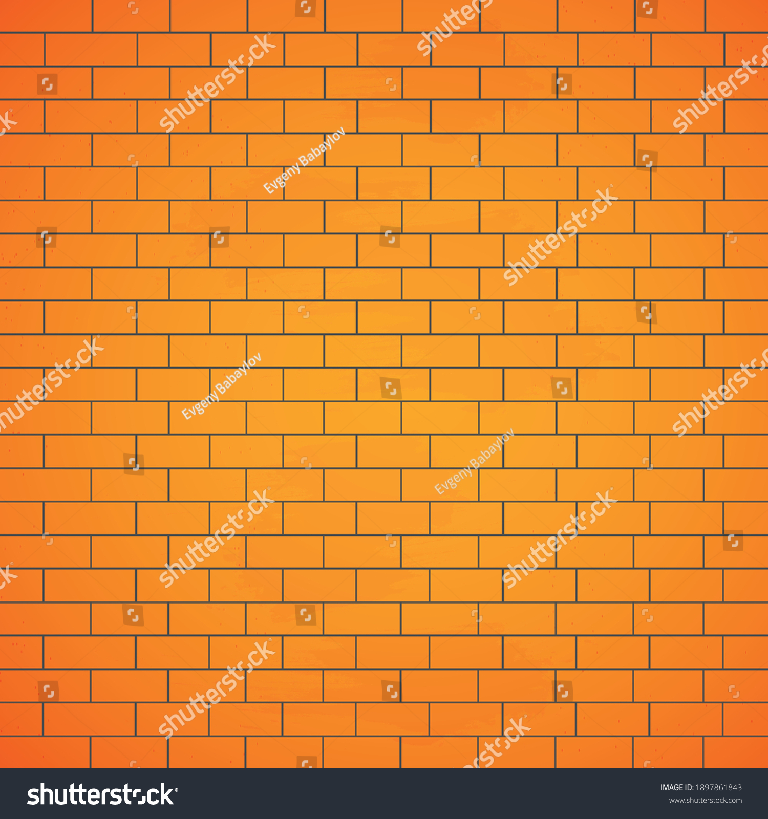 Realistic Background Wall New Yellow Brickwork Stock Vector (Royalty ...