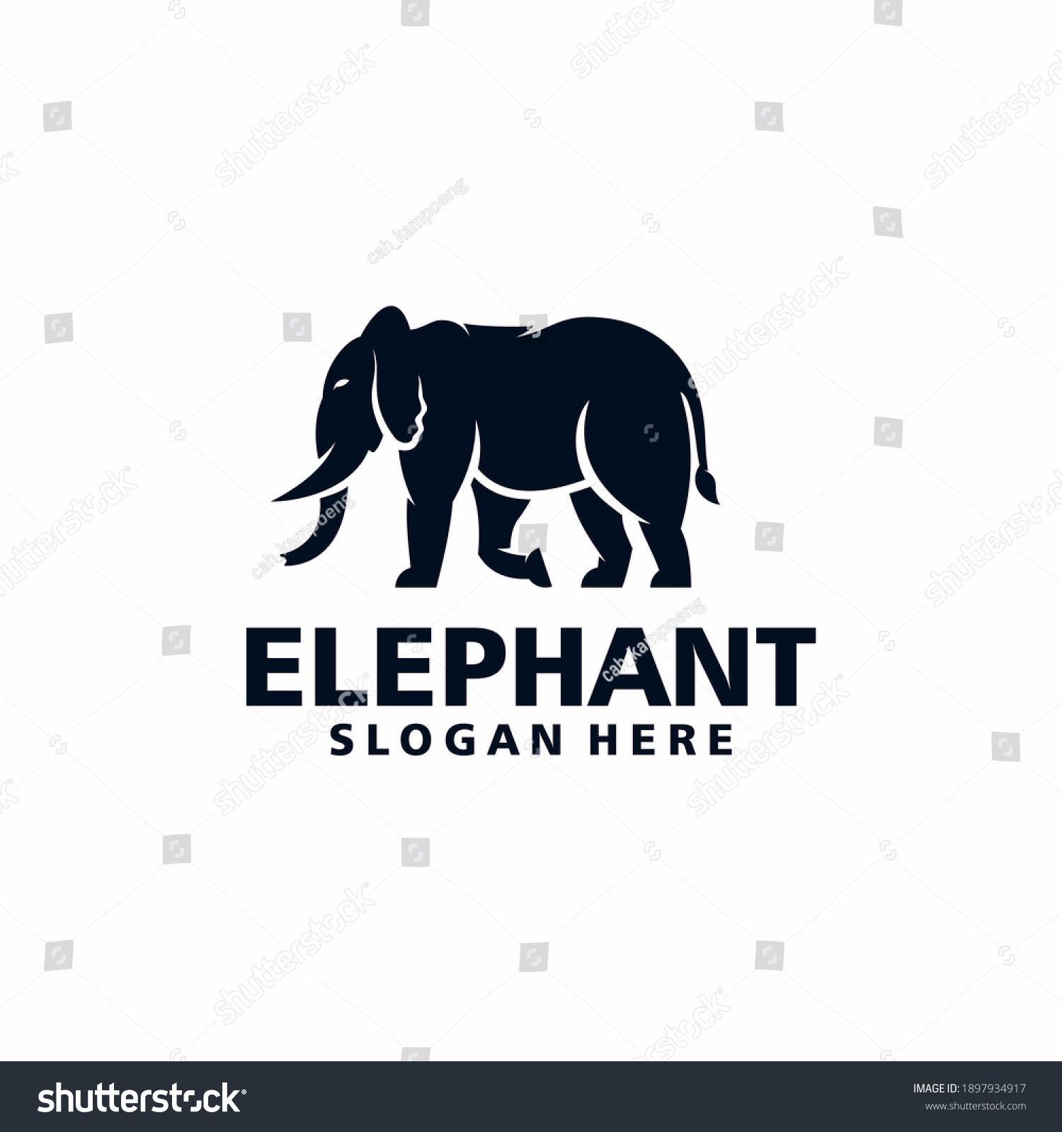 Elephant Silhouette Logo Vector On White Stock Vector (Royalty Free ...