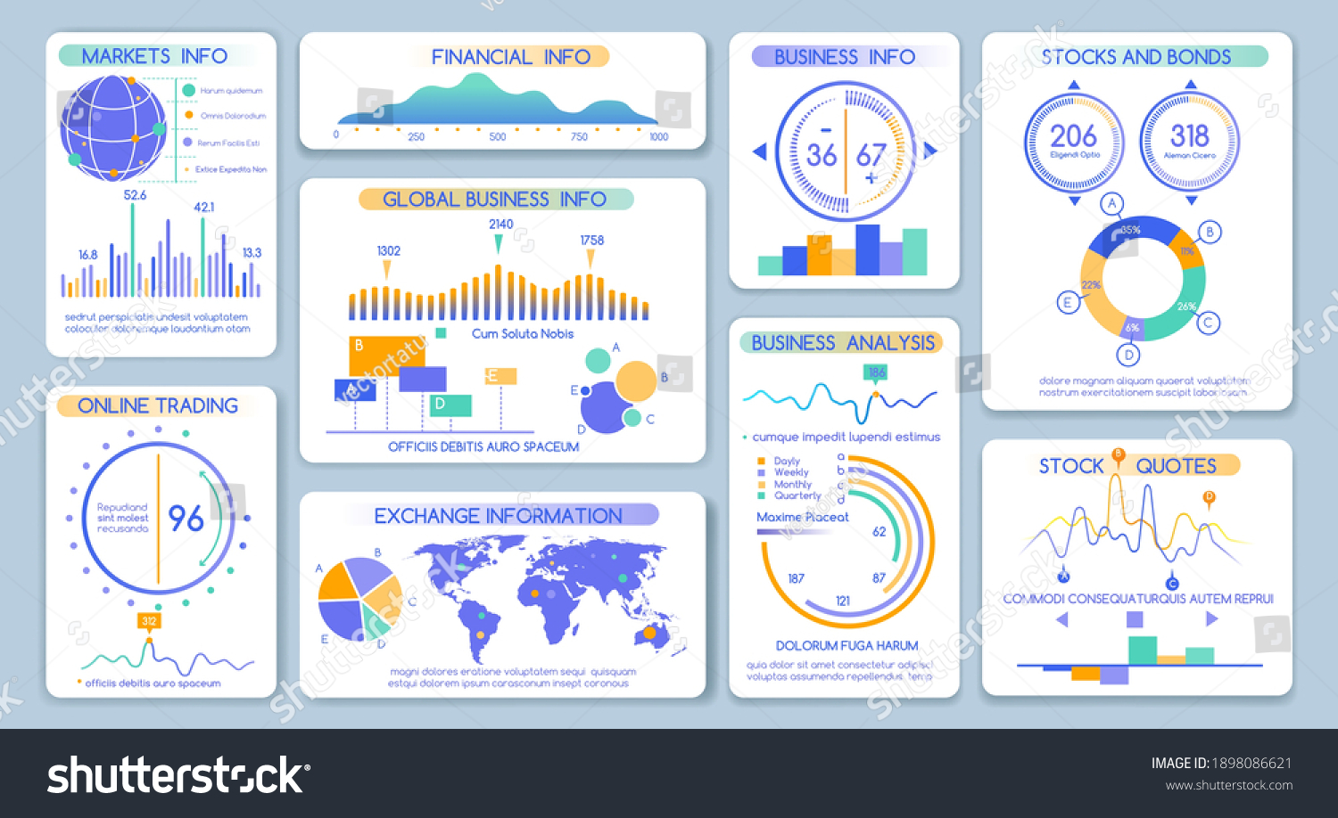 Mobile Marketing Dashboard Clean Statistics Software Stock Vector ...