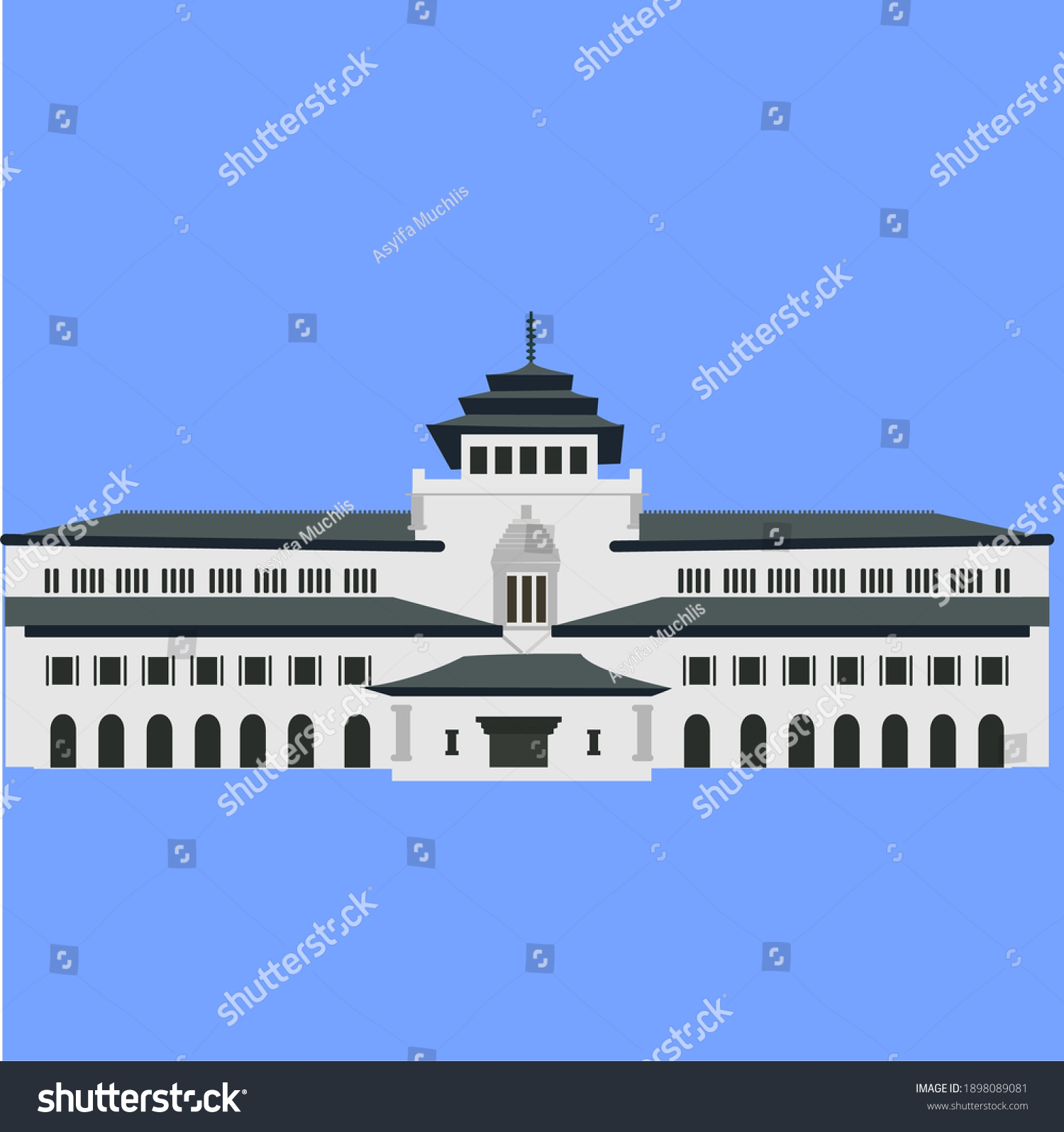 Gedung Sate Historical Building Bandung City Stock Vector Royalty Free 1898089081 Shutterstock 5470