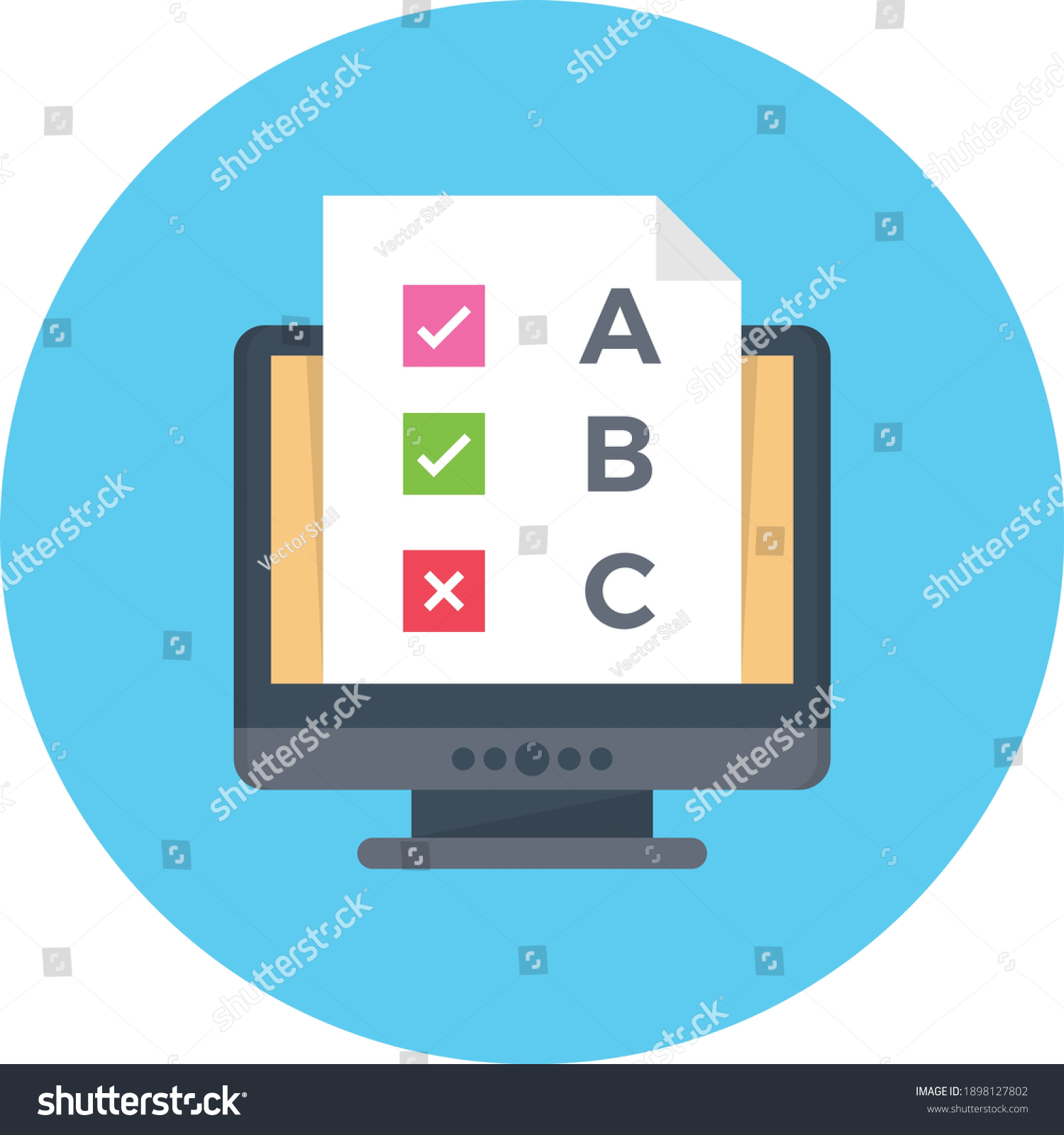 Exam Vector Colour Flat Icon Stock Vector (Royalty Free) 1898127802 ...