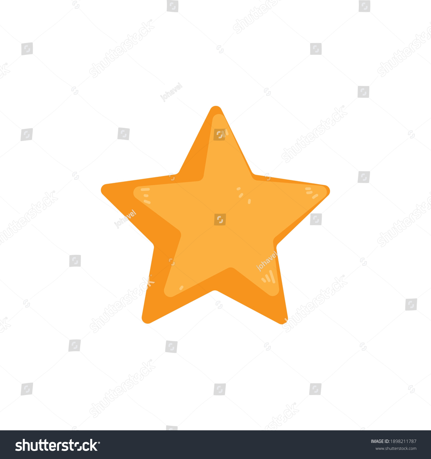 Gold Star Ornament Icon White Background Stock Vector (Royalty Free ...