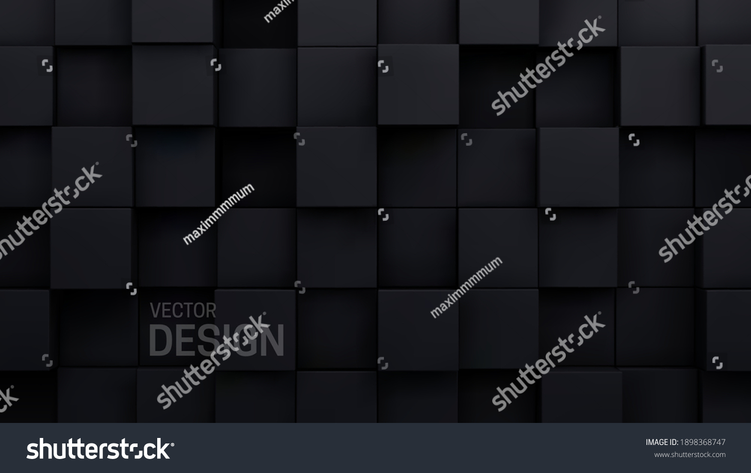 Black Cubes Abstract Background Random Mosaic Stock Vector (Royalty ...