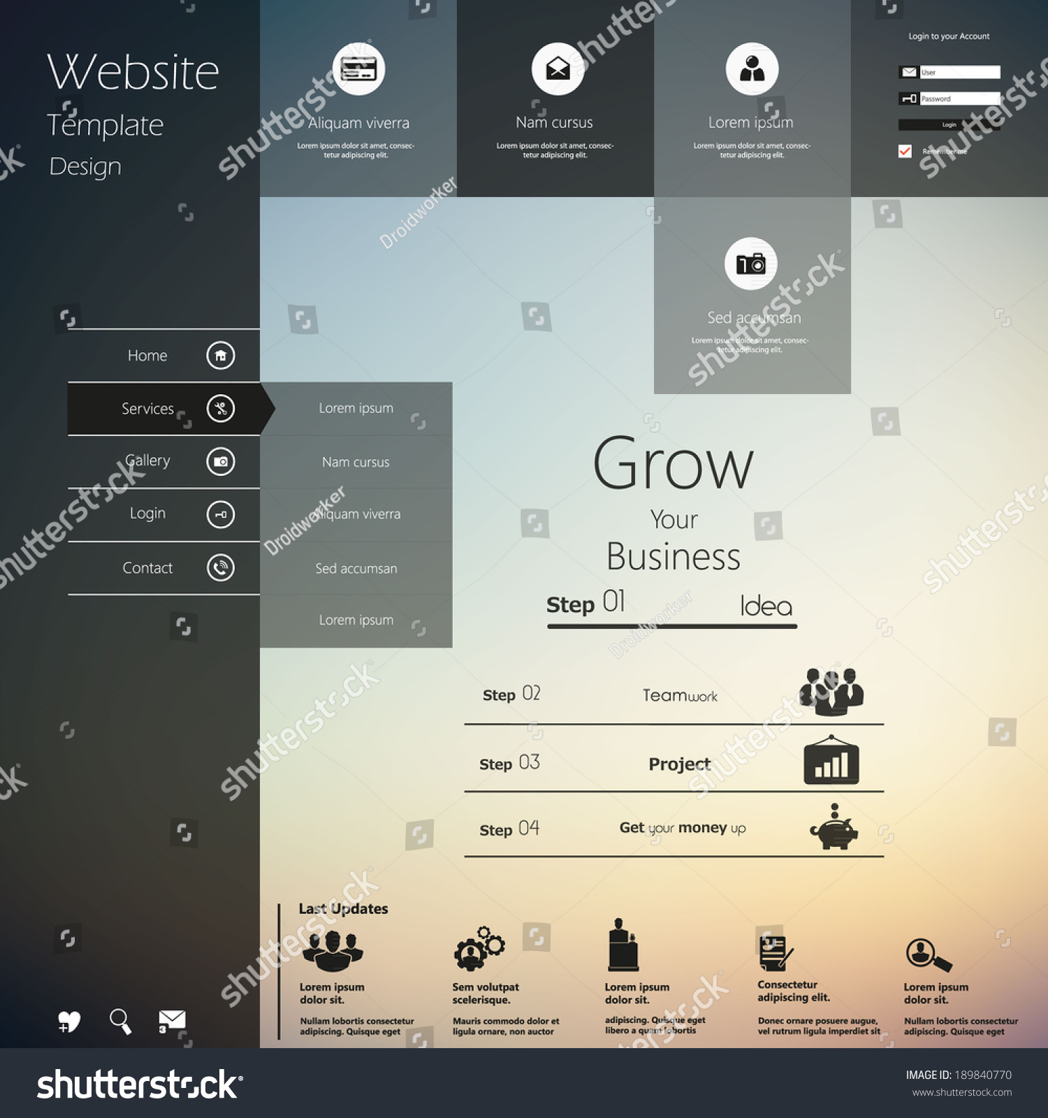 Design Menu Website Creative Web Design Stock Vector (Royalty Free