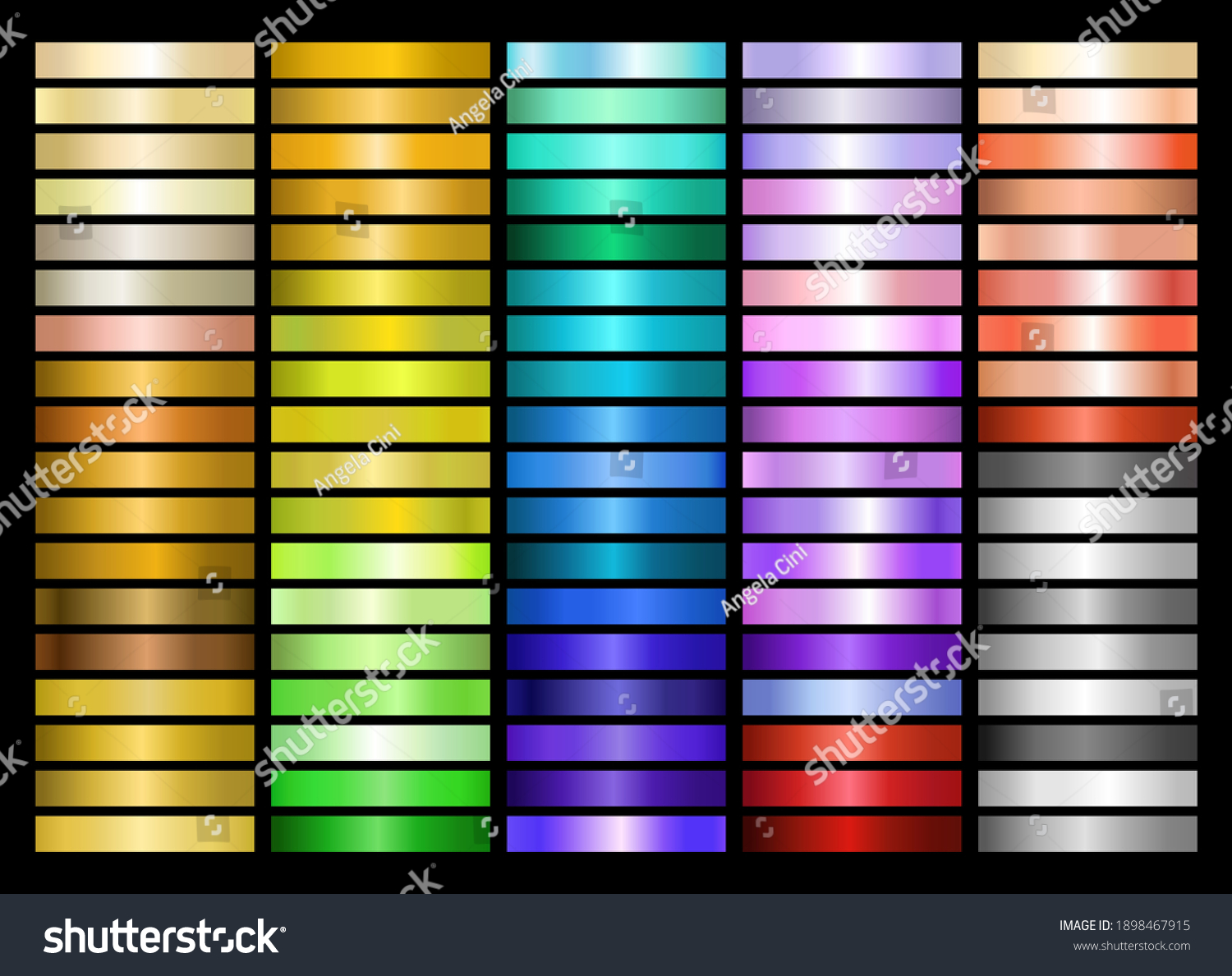 Metal Gradient Collection Every Color Swatches Stock Vector (Royalty ...