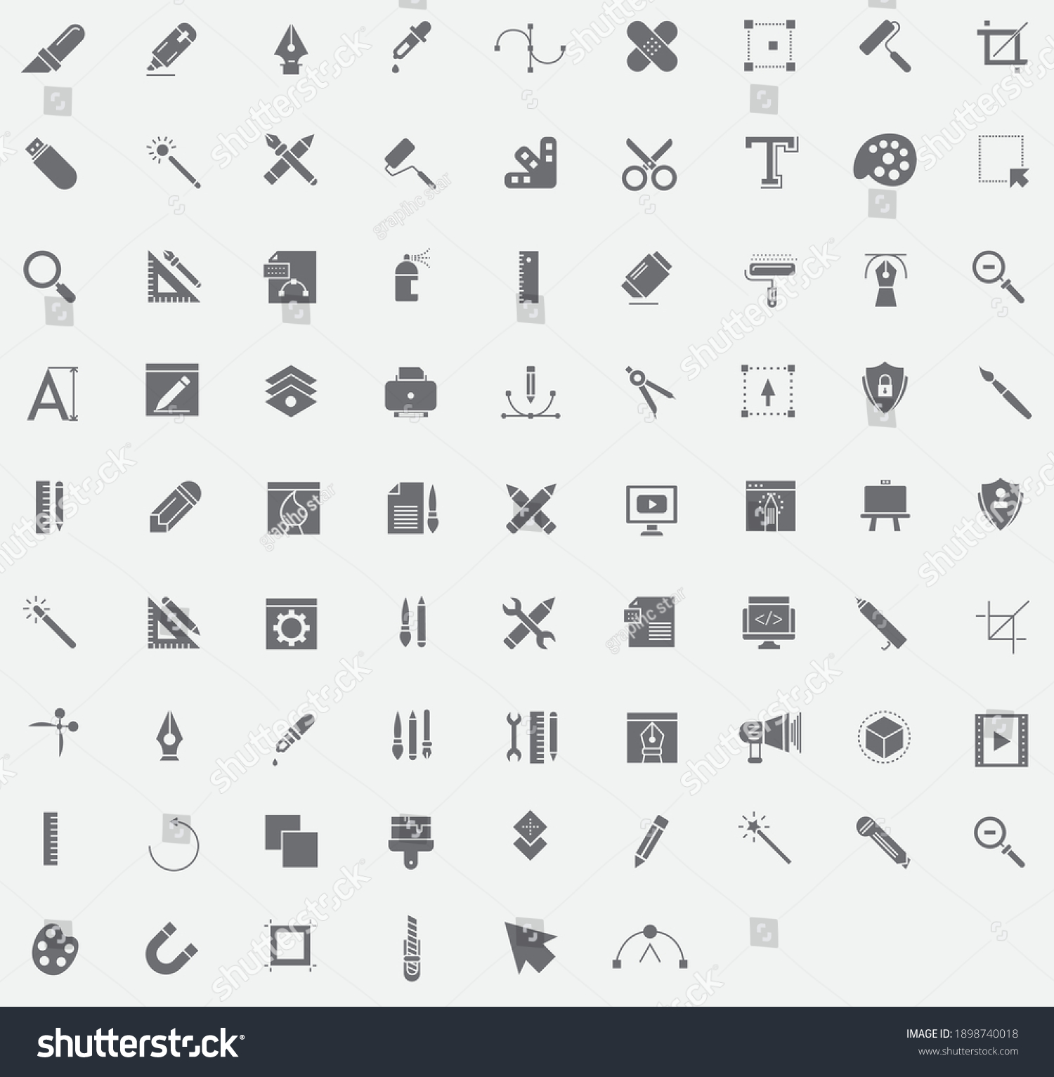 Graphic Design Icons Mono Vector Symbols Stock Vector (Royalty Free ...