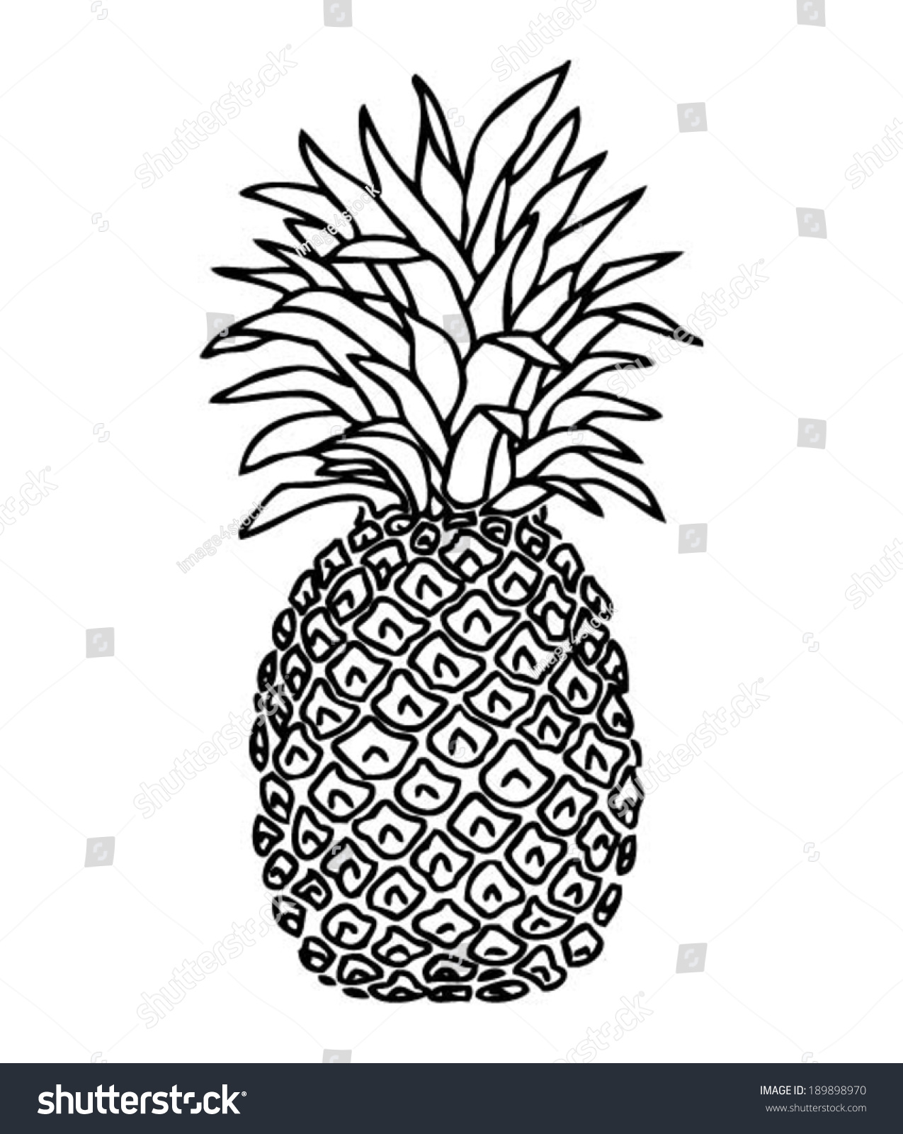 Наклейка черно белая ананас