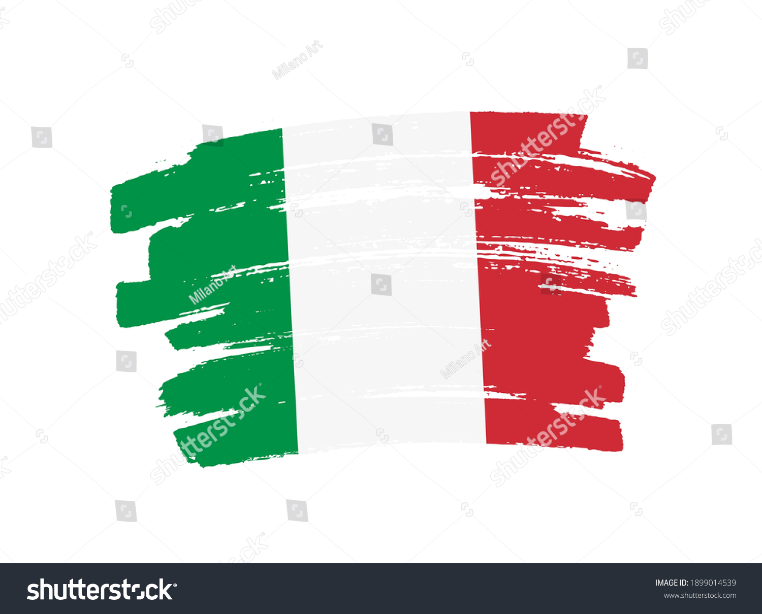 Flag Italy Brush Stroke Background Stock Vector (Royalty Free ...