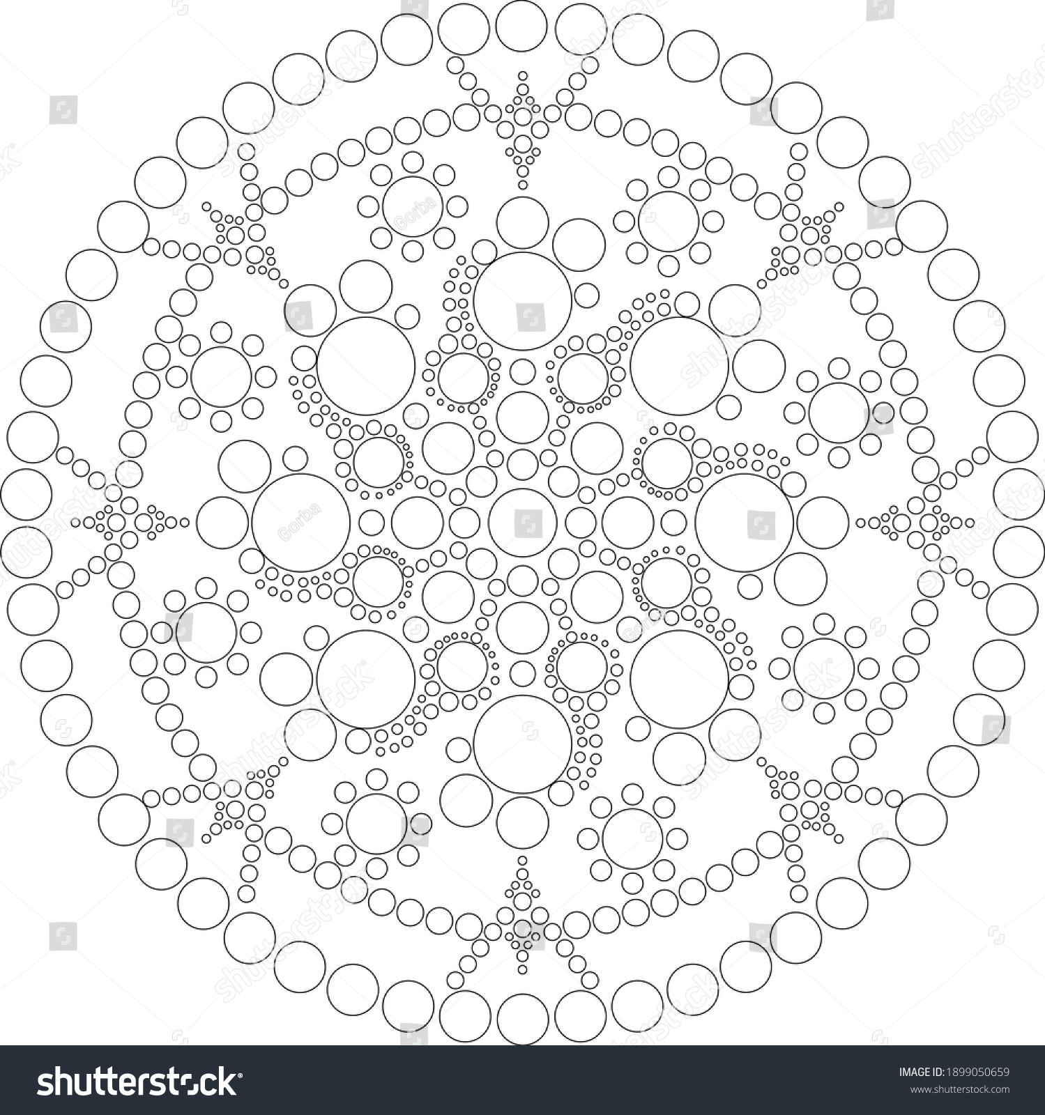 Dot Mandala Scheme Drawing Madala Dots Stock Vector (Royalty Free ...