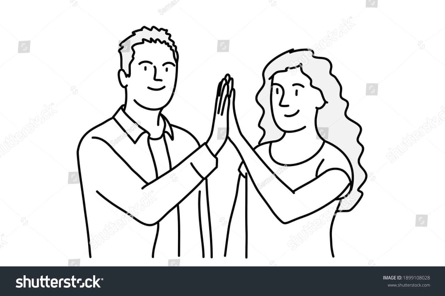 Man Woman Giving High Five Hand Stock Vector (Royalty Free) 1899108028 ...