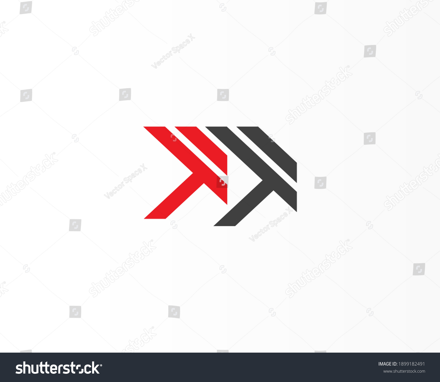 Kk Line Shape Vector Logo Design Stock Vector (Royalty Free) 1899182491 ...