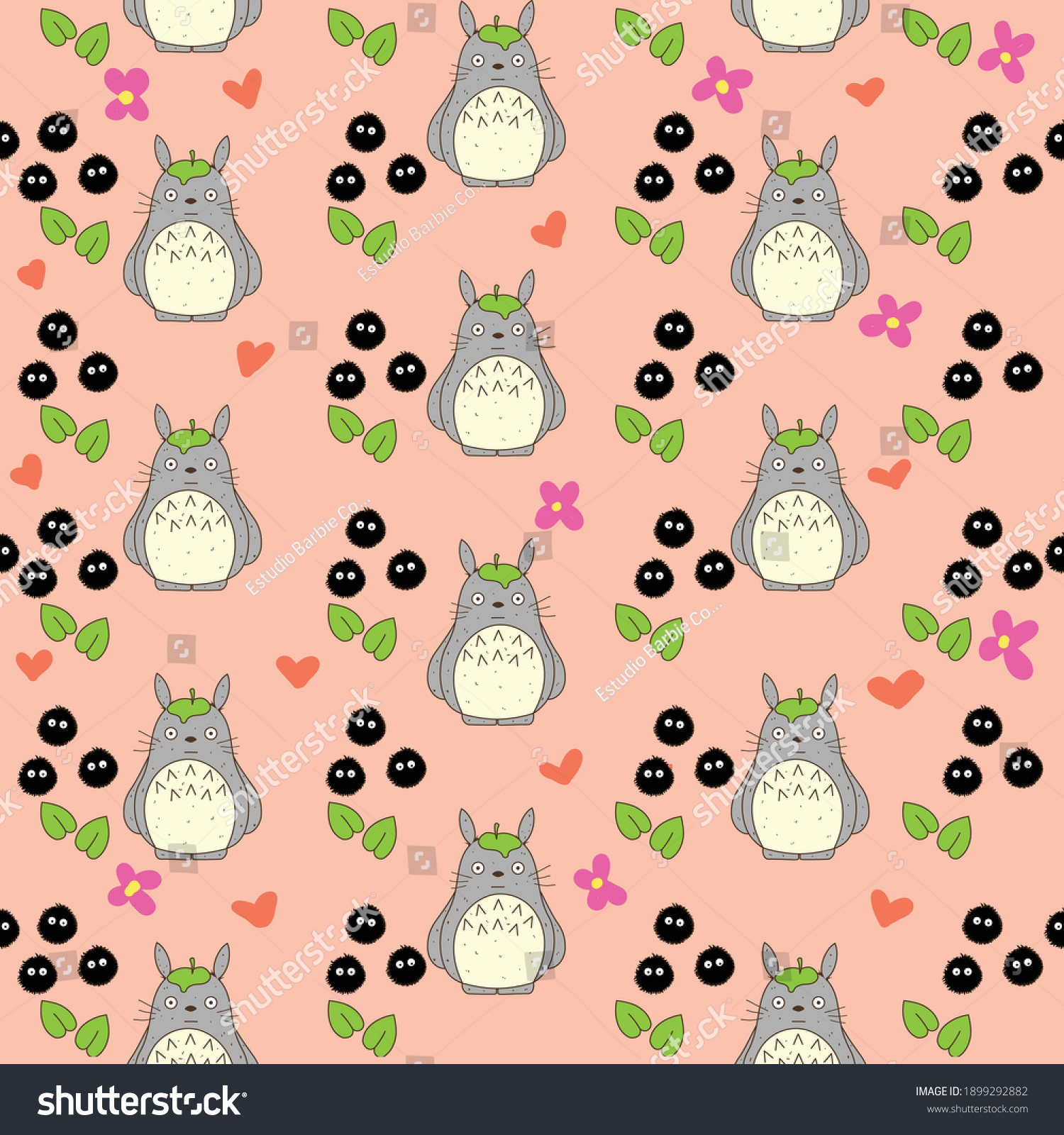 totoro background pattern