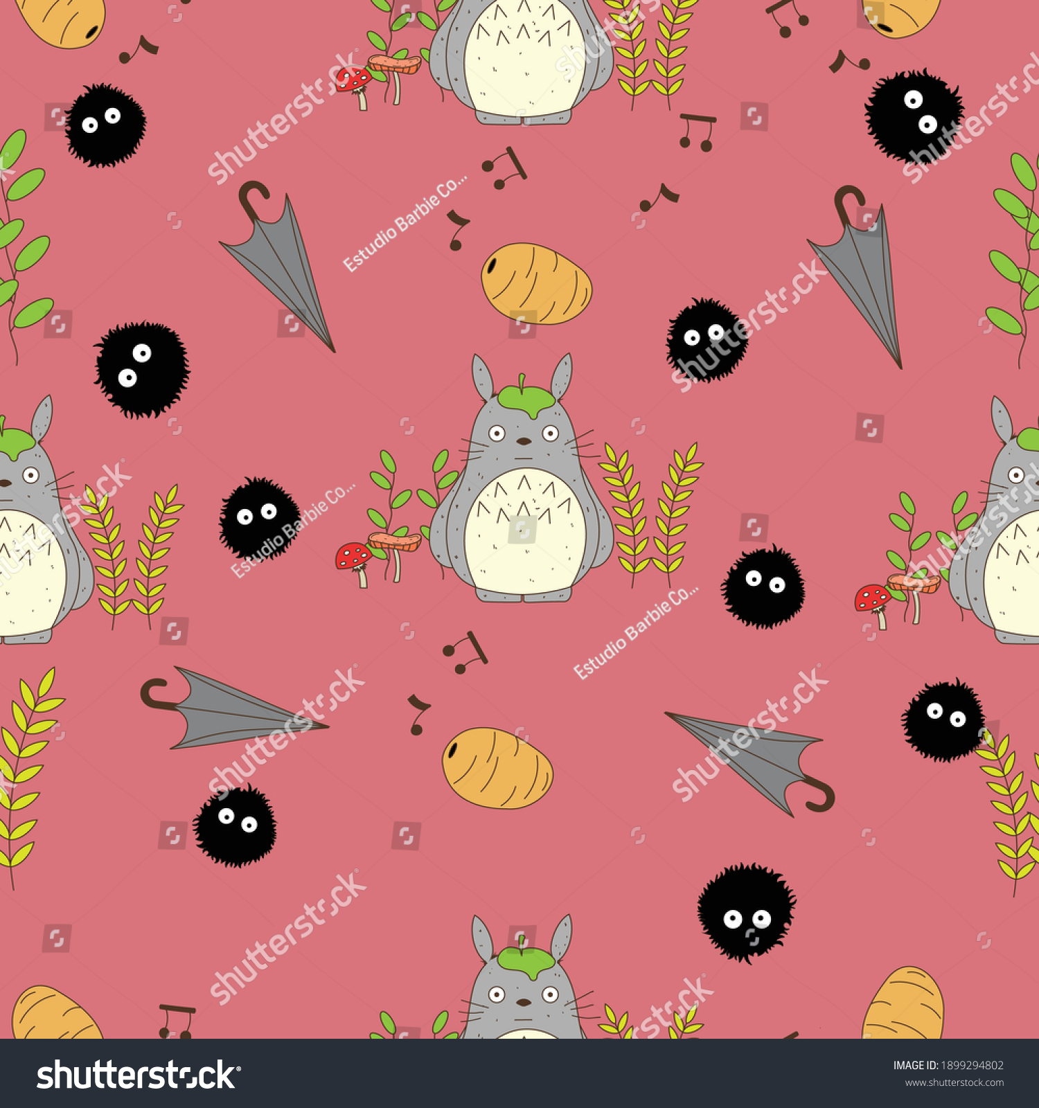 totoro background pattern