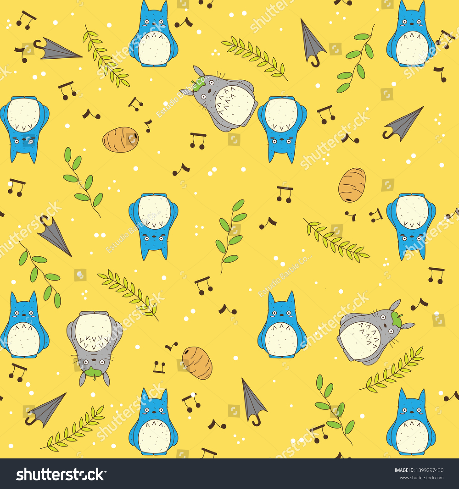 totoro background pattern