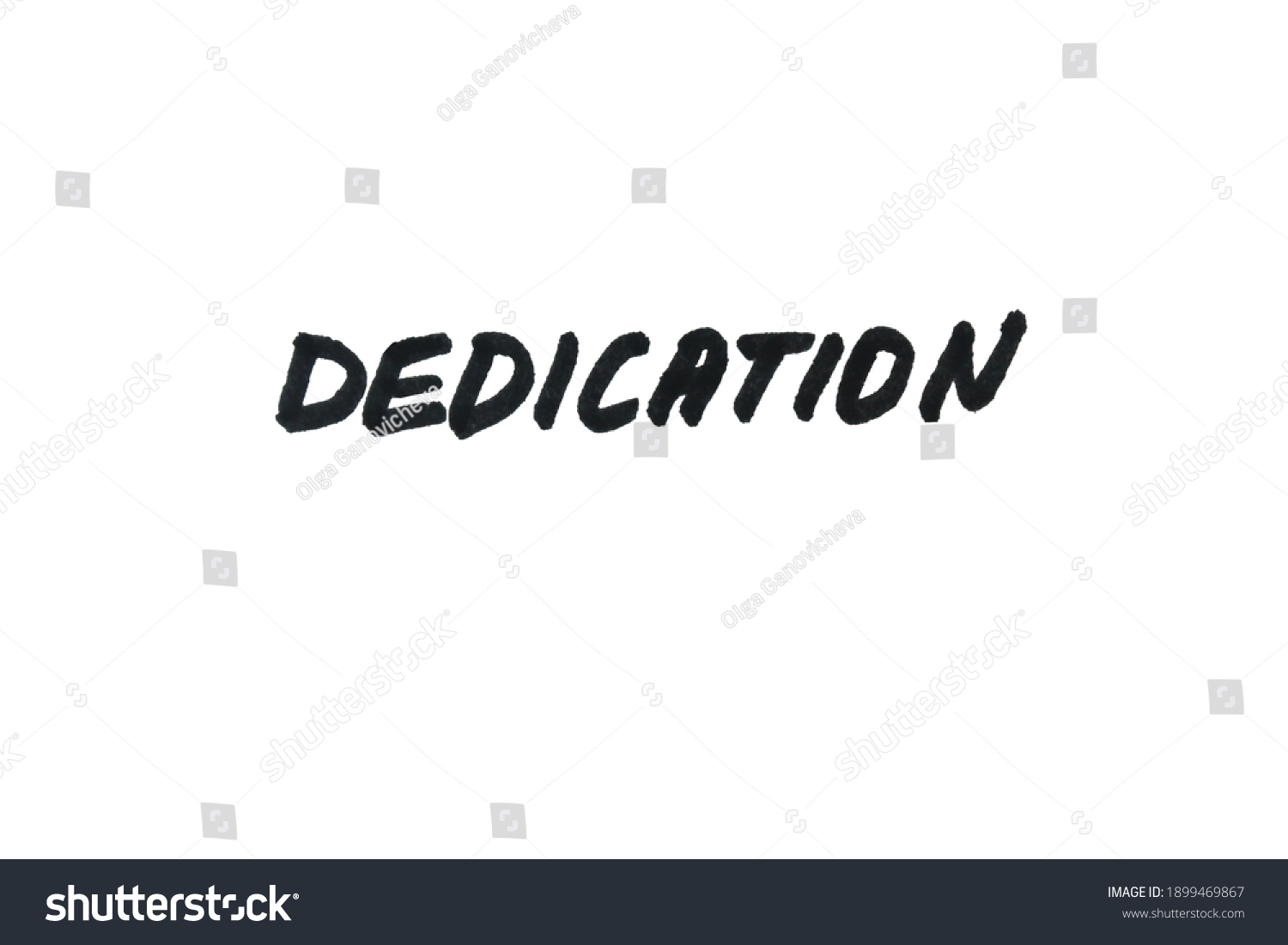 Dedication Handwritten Message On White Background Stock Illustration ...