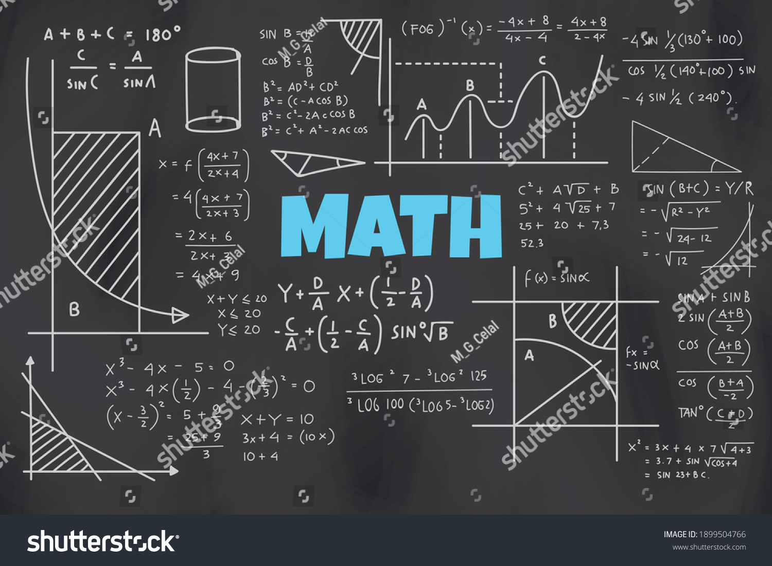 Mathematical Formulas Geometry Vector Illustration Stock Vector ...