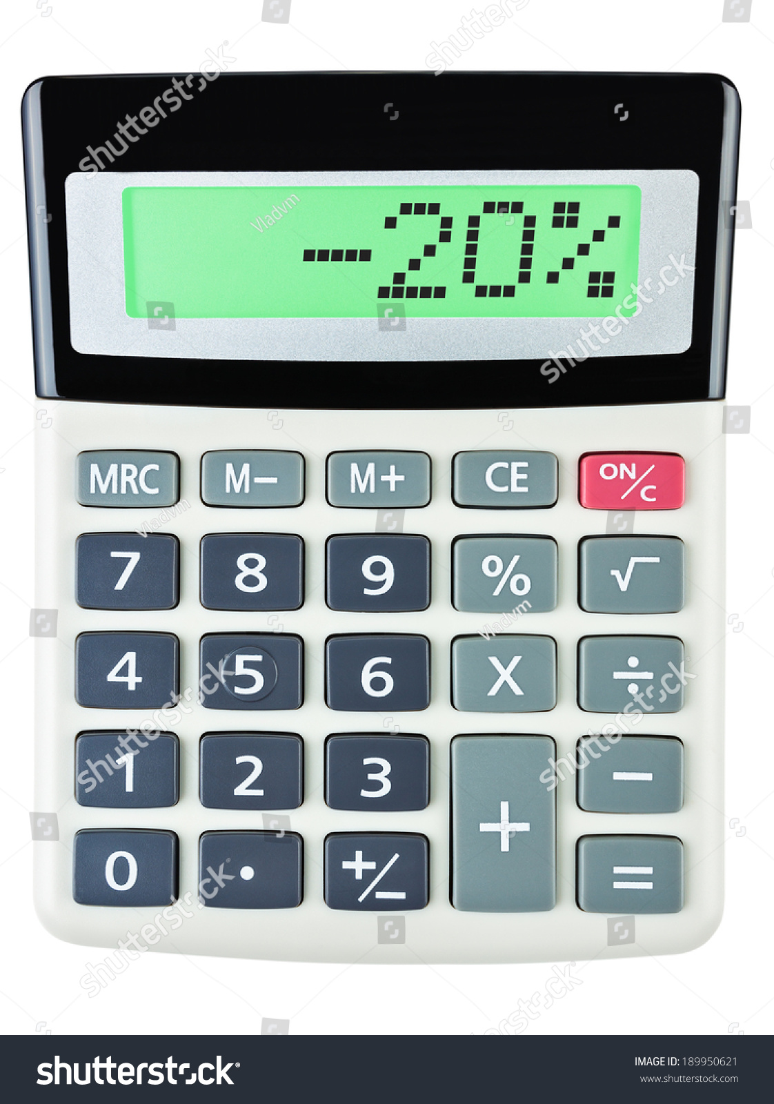 Calculator 20 On Display On White Stock Photo 189950621 Shutterstock