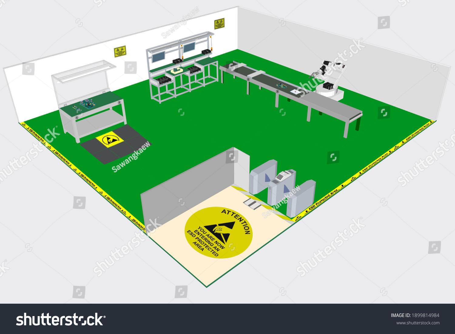 Esd Protected Area Epa Defined Space Stock Vector Royalty Free Esd Protected Area Epa Defined Space Stock Vector Royalty Free