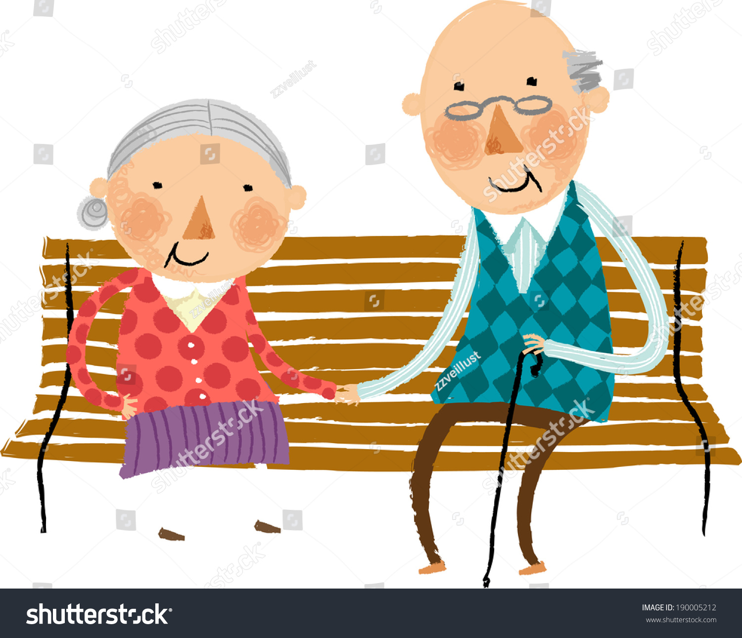 Бабушка и дедушка на лавке