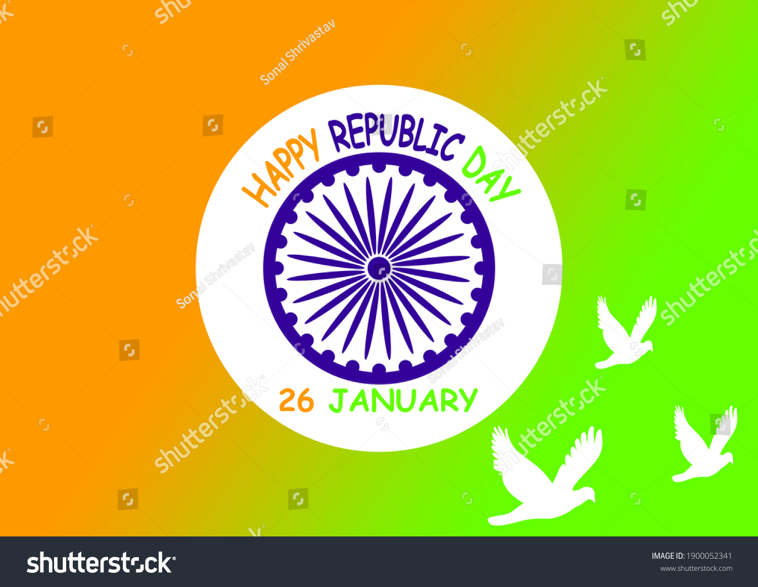 Indian Tricolor Illustration Ashok Chakra Three Stock Illustration ...