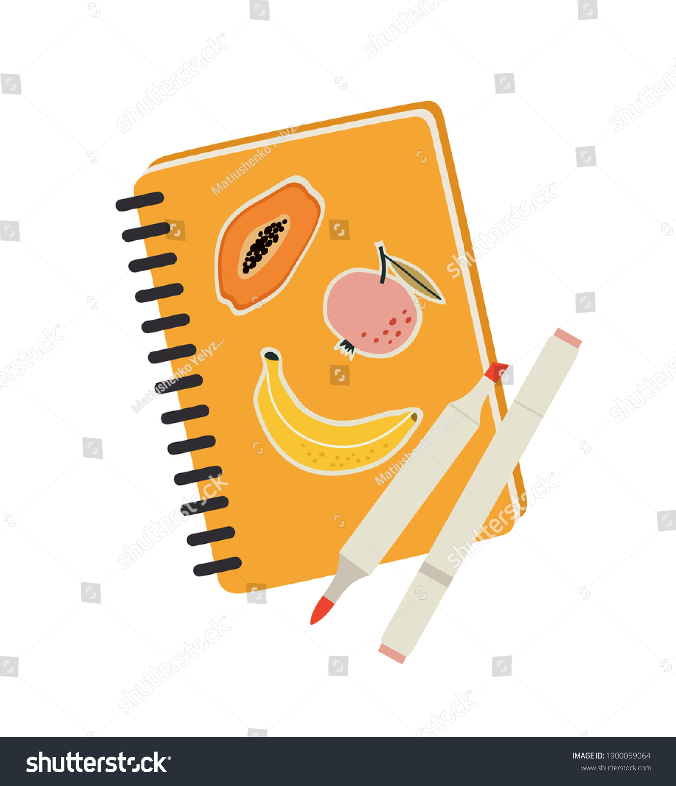 Vector Illustration Sketchbook Markers Isolated On Stock Vector Vector Illustration Sketchbook Markers Isolated On Stock Vector