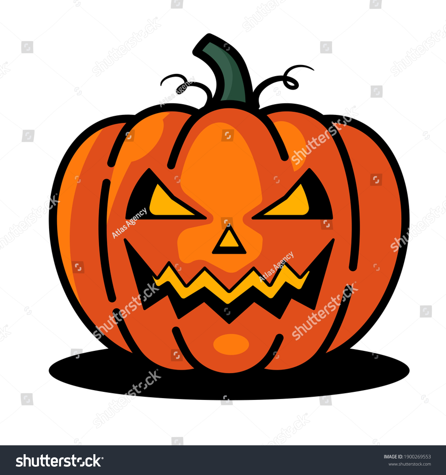 Pumpkin On White Background Happy Halloween Stock Vector (Royalty Free ...