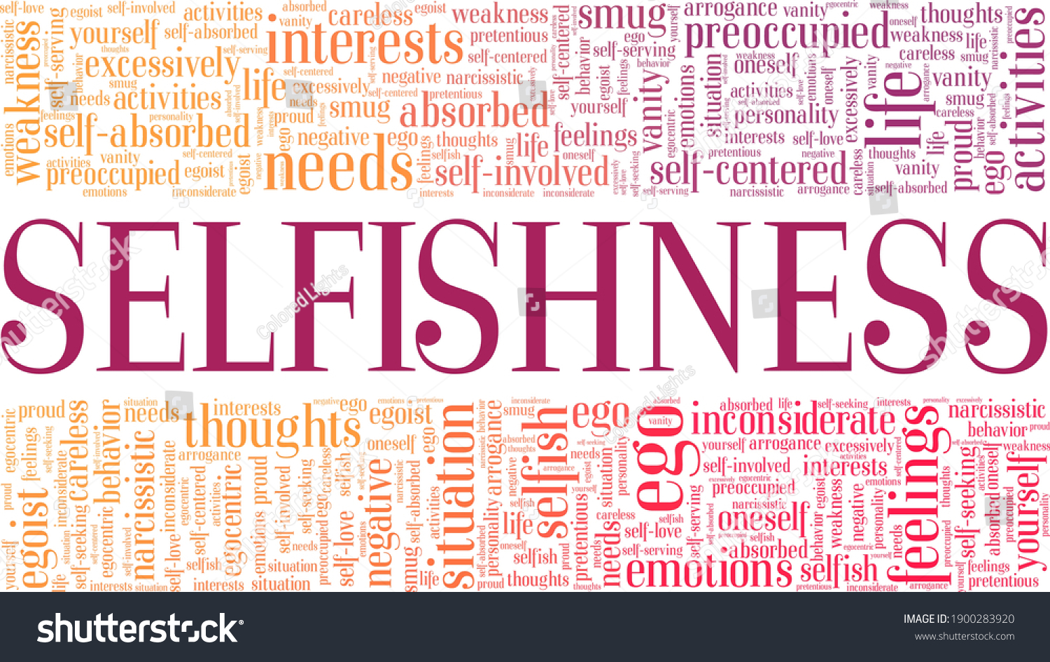 Selfishness Vector Illustration Word Cloud Isolated Stock Vector ...