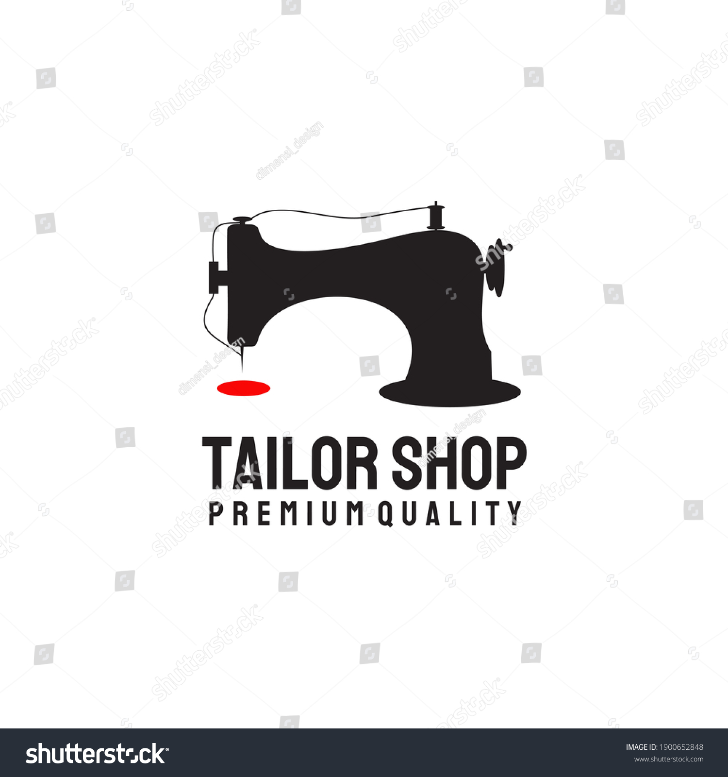 Sewing Machine Logo Design Template Tailor Stock Vector (Royalty Free ...