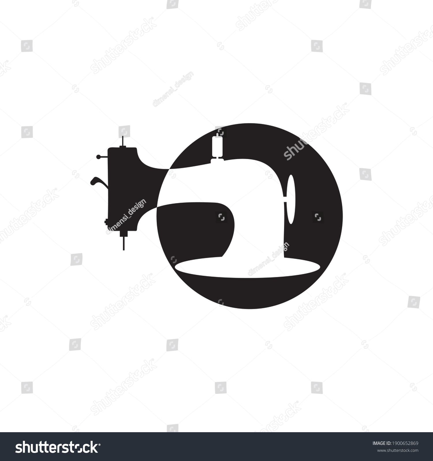 Sewing Machine Logo Design Template Tailor Stock Vector (royalty Free 