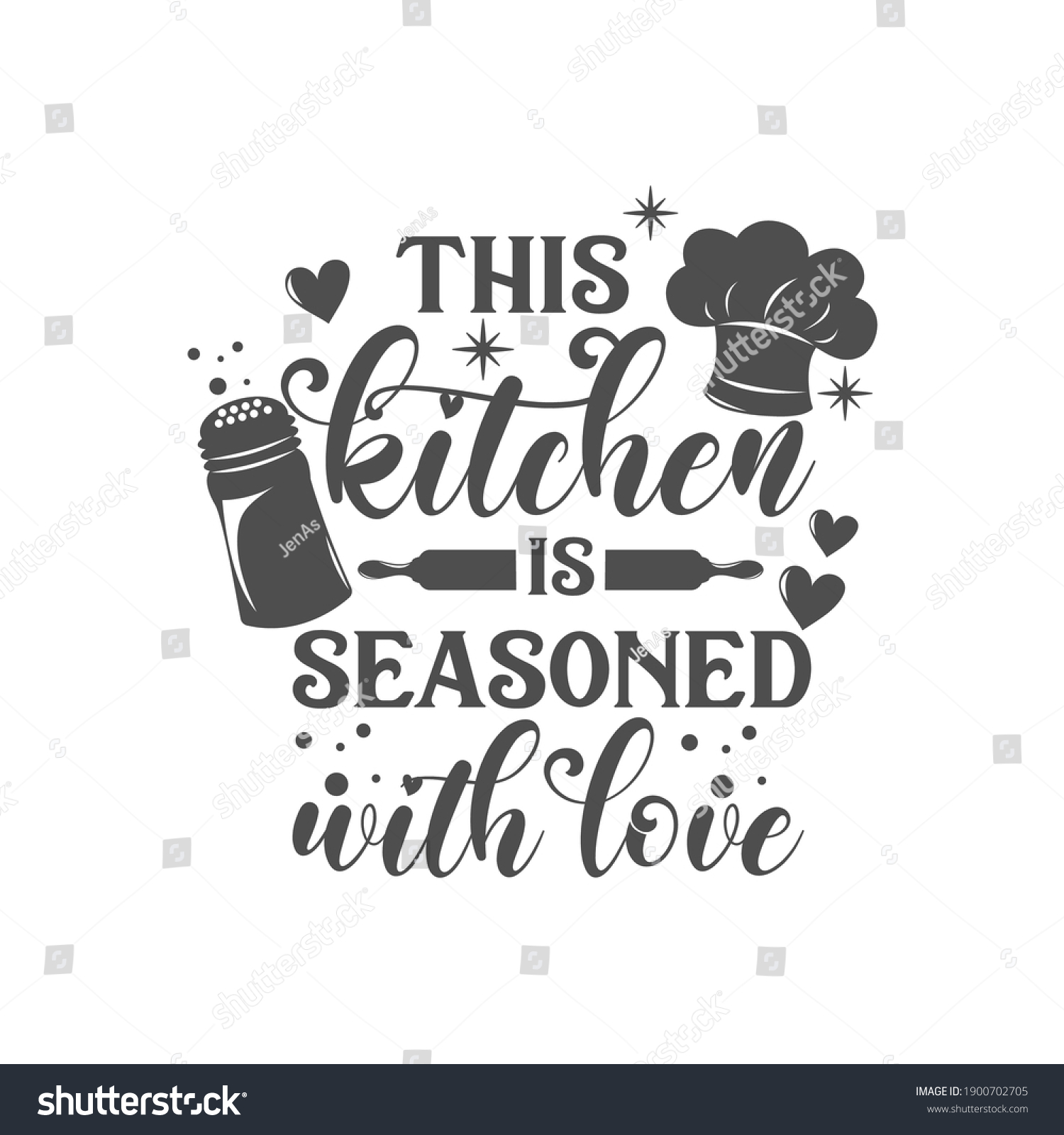 This Kitchen Seasoned Love Kitchen Slogan Stock Vector (Royalty Free ...