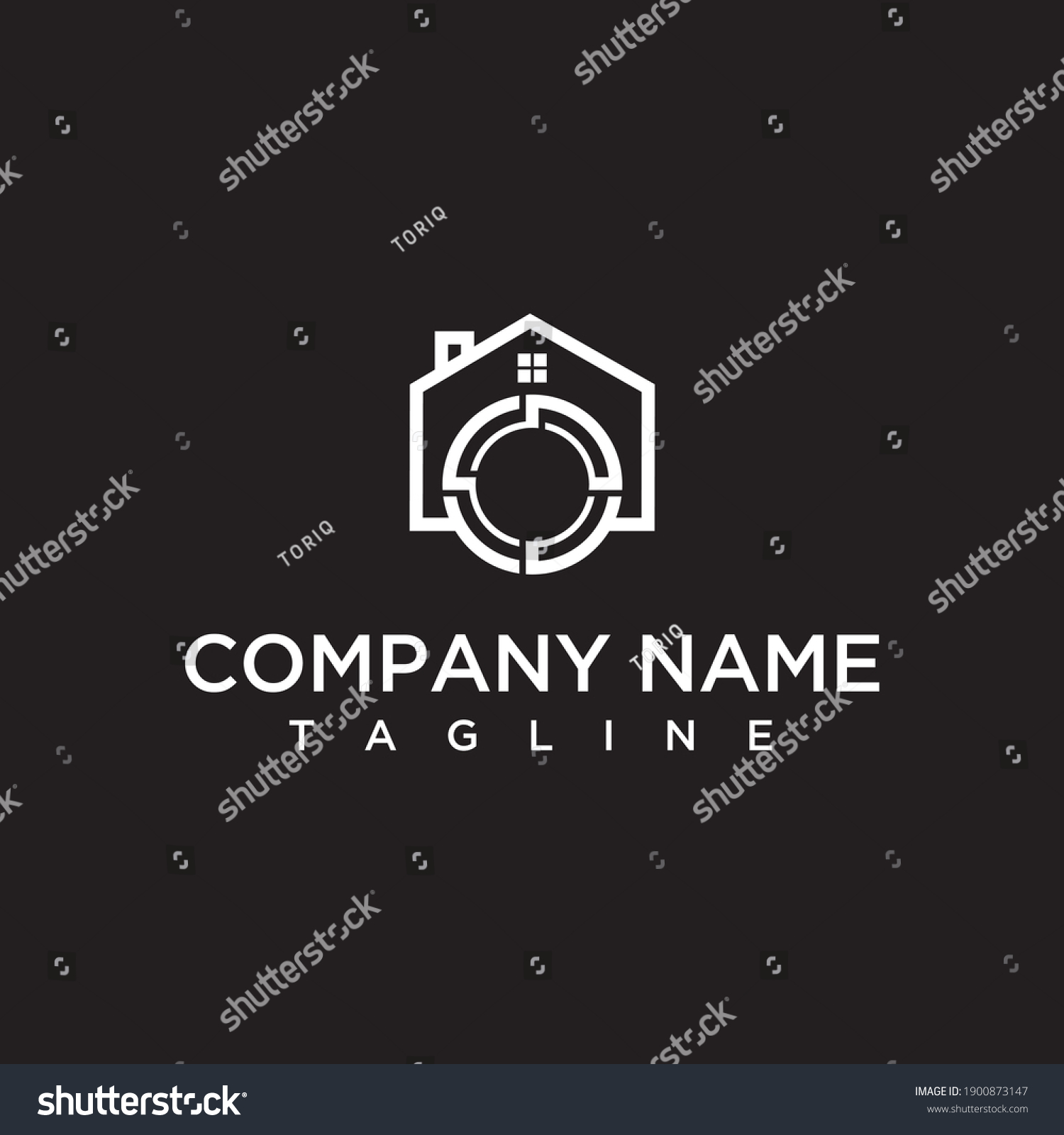 House Vector Silhouette Outline Photo Logo Stock Vector (Royalty Free ...