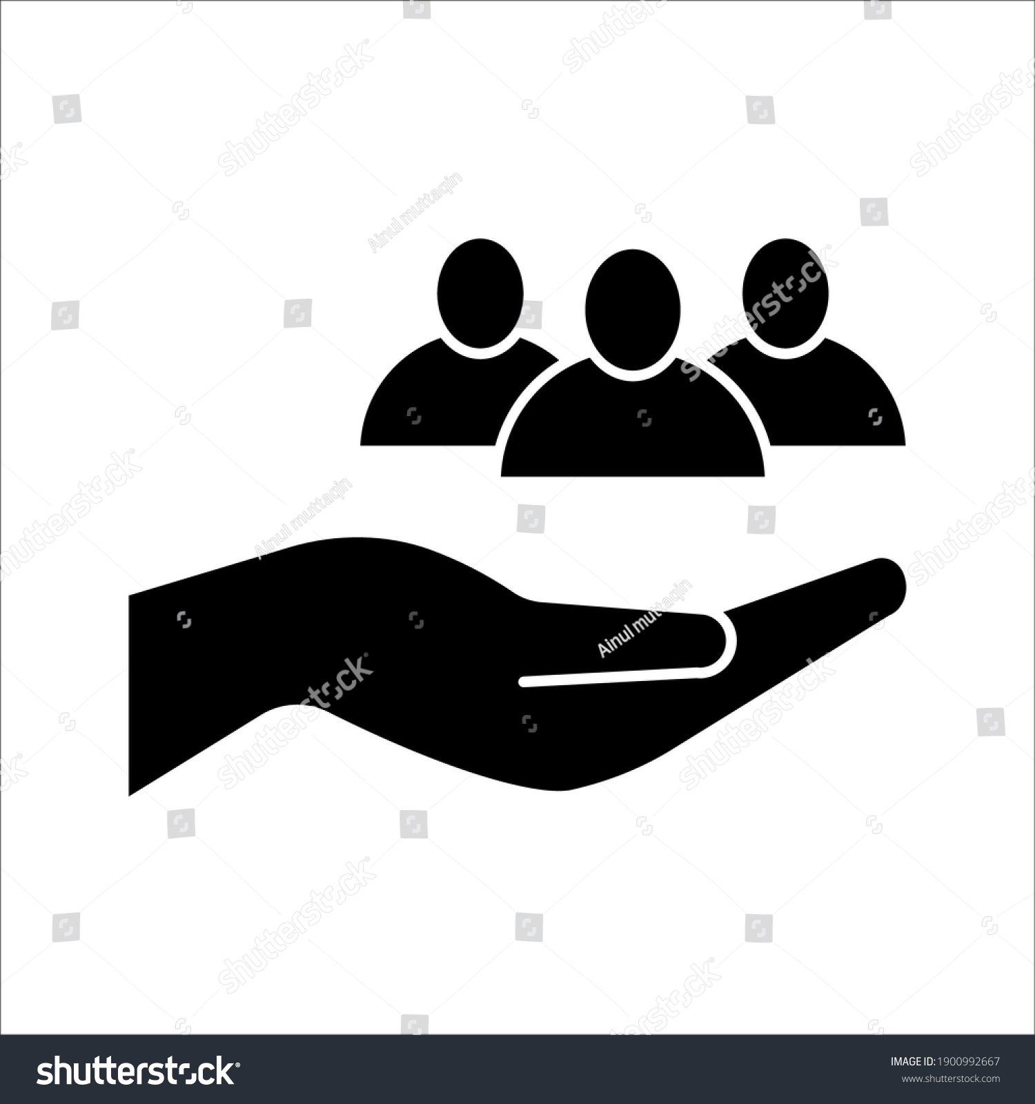 Business People Icon Inclusive Workplace Protection Stock Vector ...