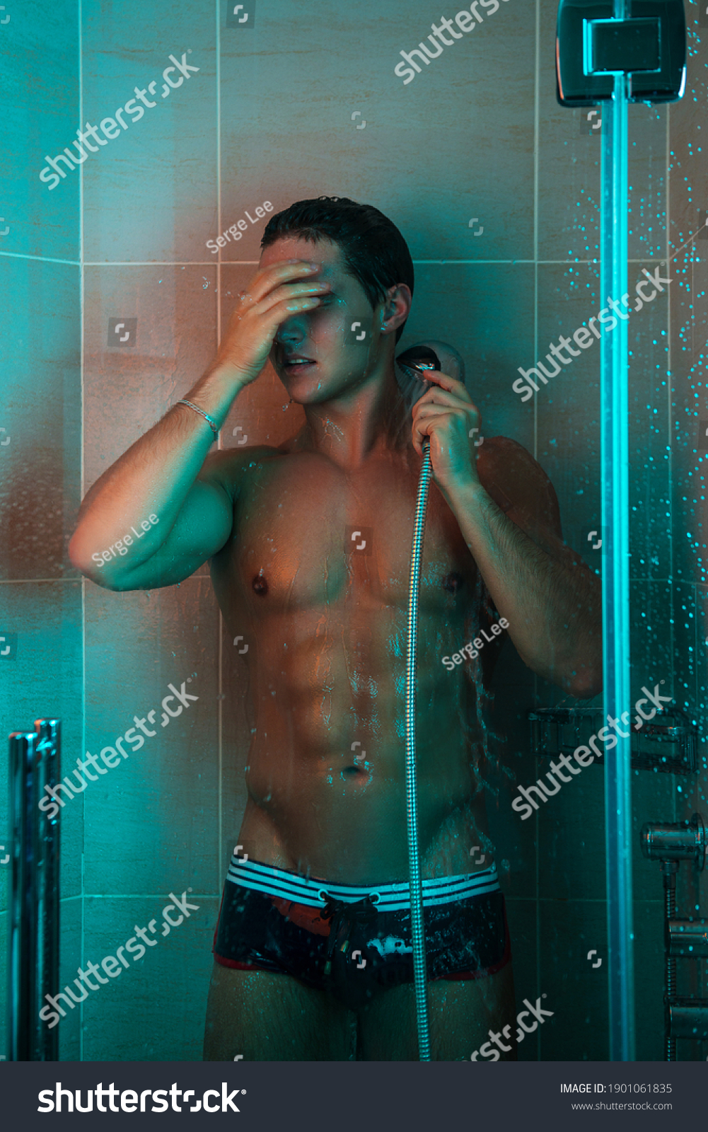 Naked Man Shower Male Model Swimwear Stock Photo Shutterstock