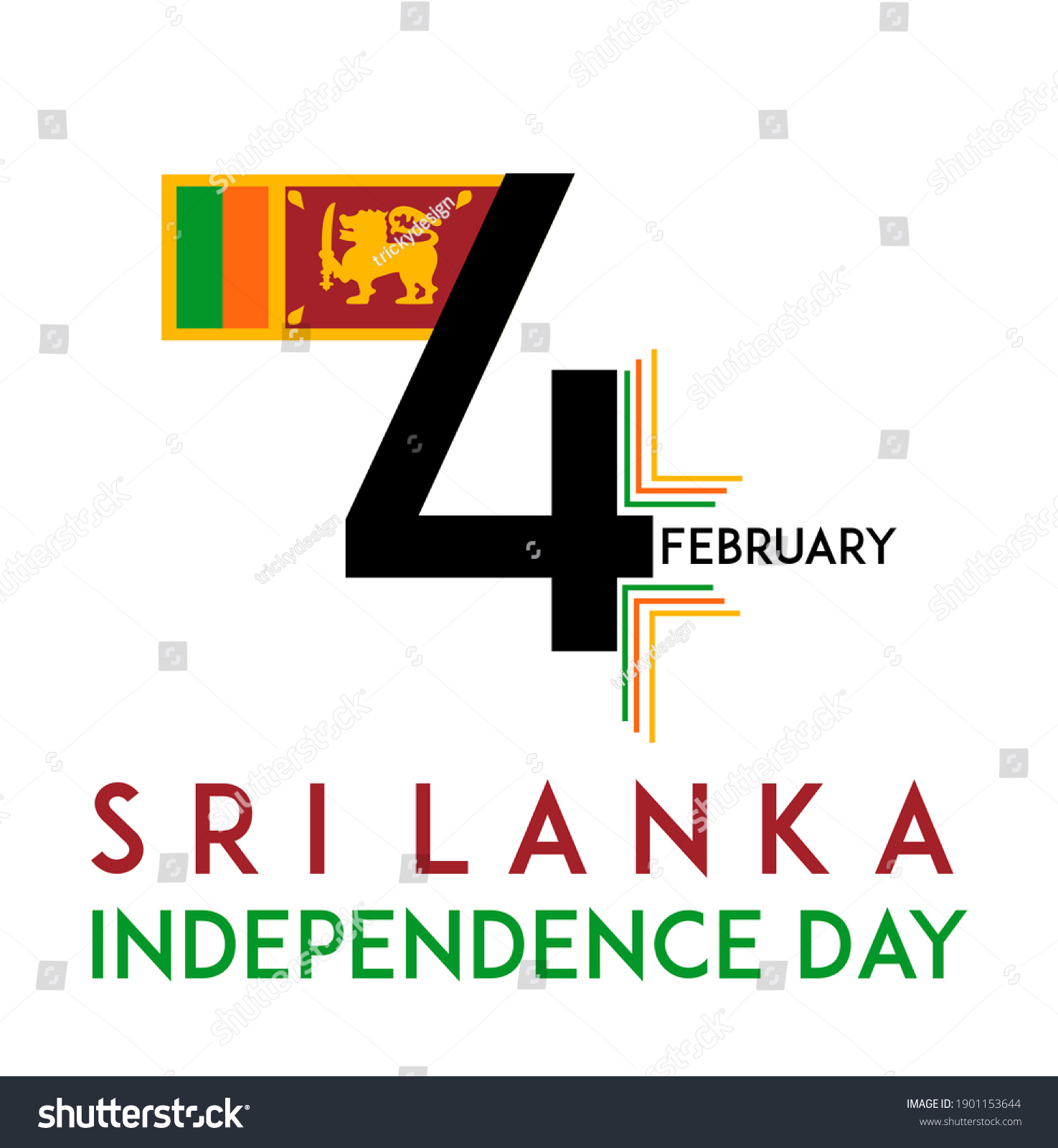 Sri Lanka Independence Day 4 February Stock Illustration 1901153644