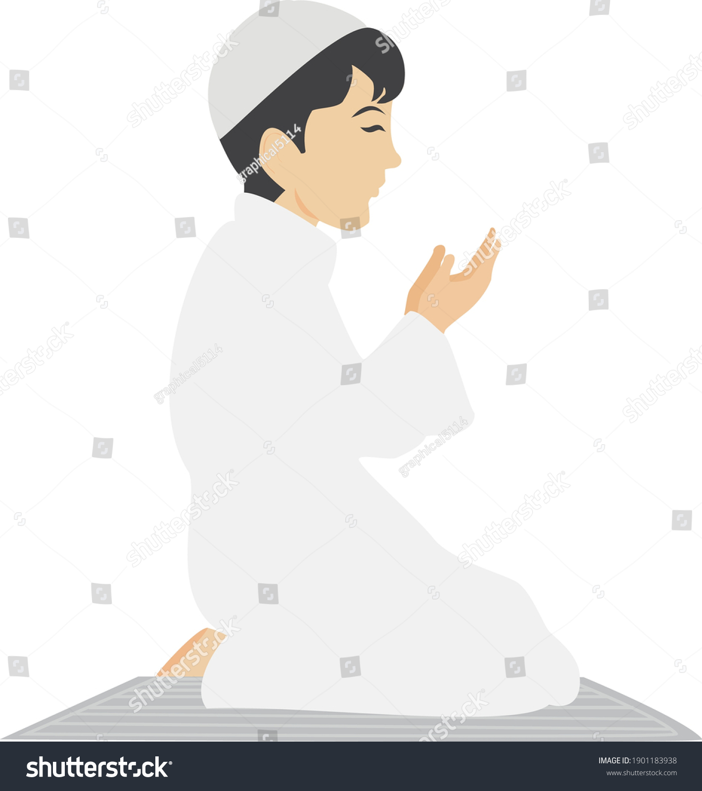 Pray God By Raising Hand Muslim Stock Vector (Royalty Free) 1901183938 ...