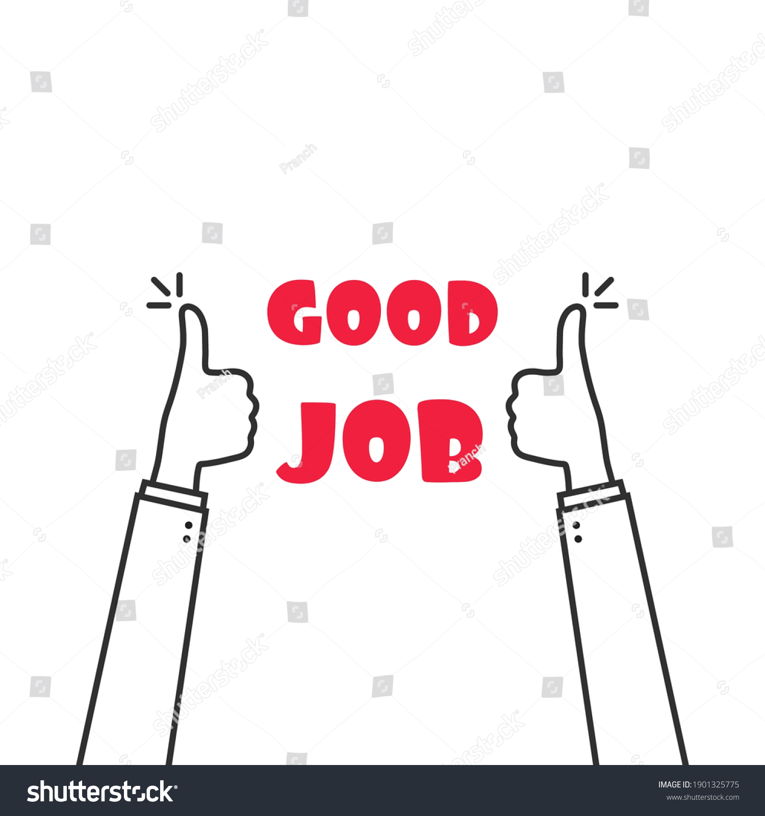 Two Thumbs Fingers Like Good Job Stock Vector (Royalty Free) 1901325775 ...