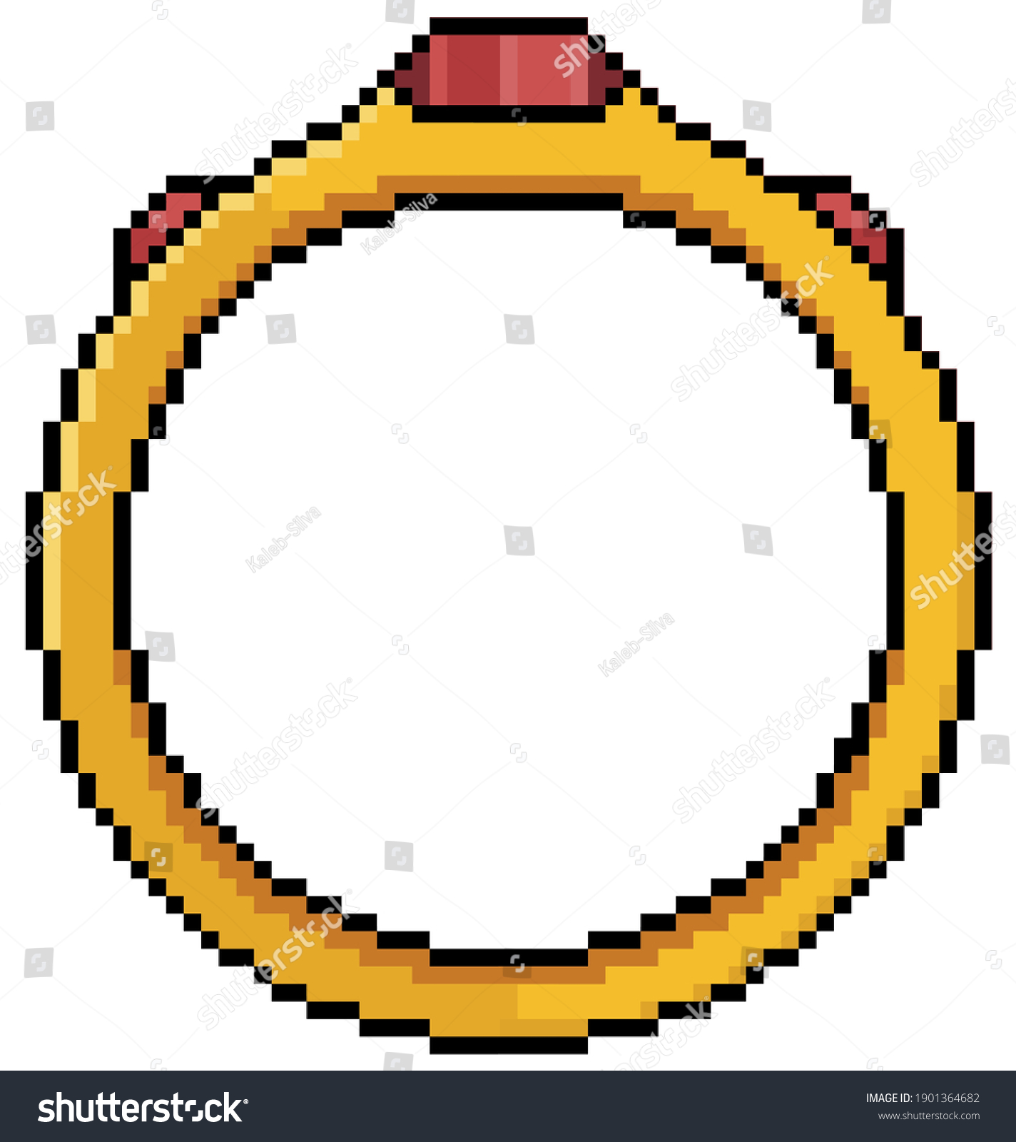 Pixel Art Golden Ring Vector Icon Stock Vector (Royalty Free ...