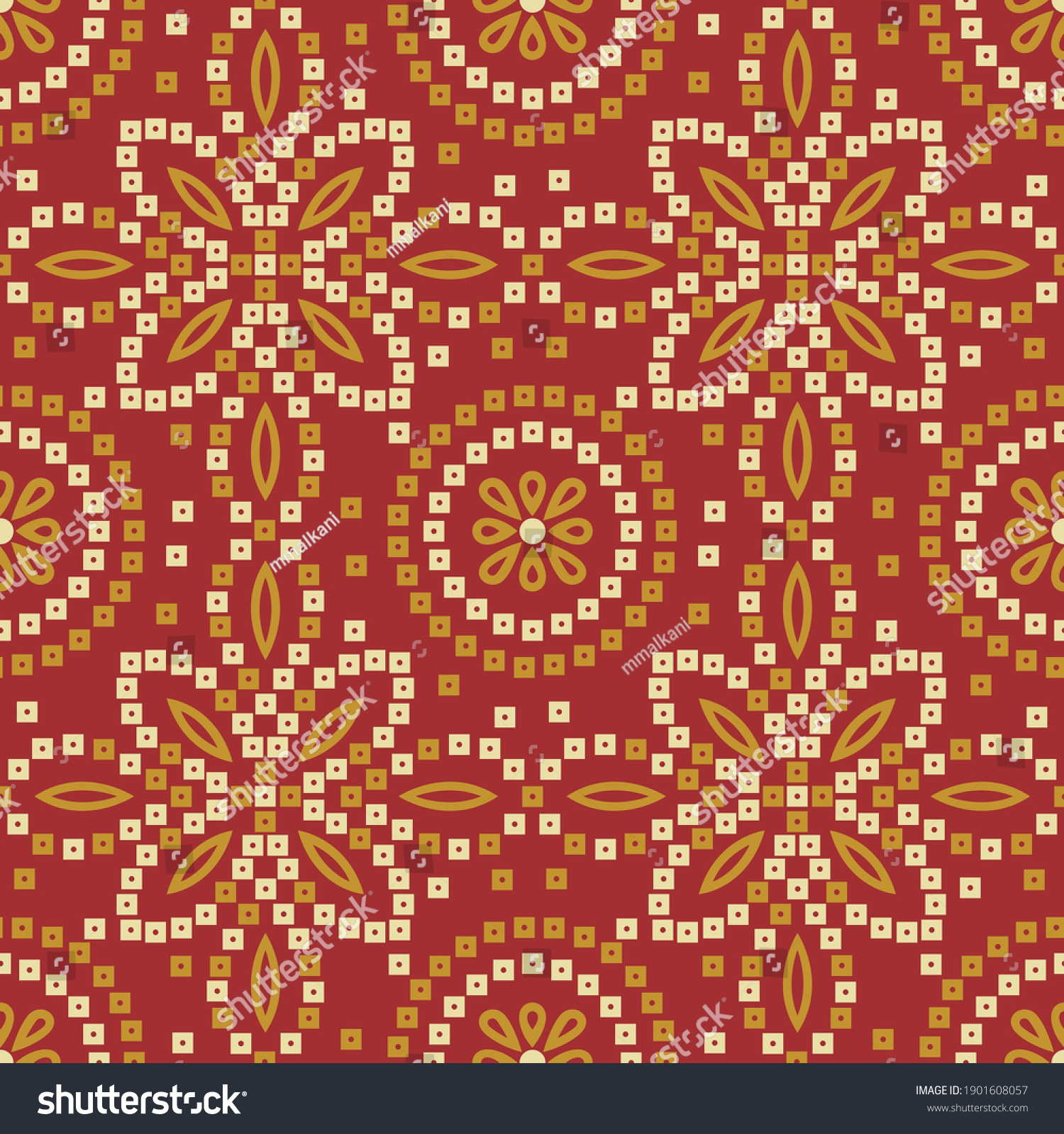 Seamless Traditional Indian Bandana Pattern Stock Vector (Royalty Free ...