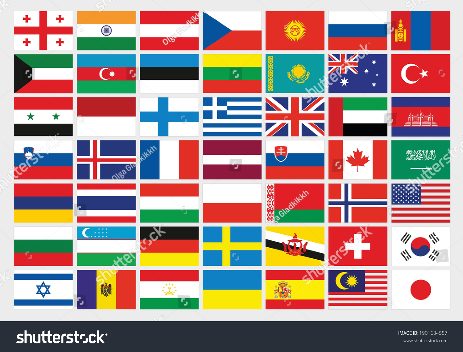 Set Flags Vector Illustration Stock Vector (Royalty Free) 1901684557 ...