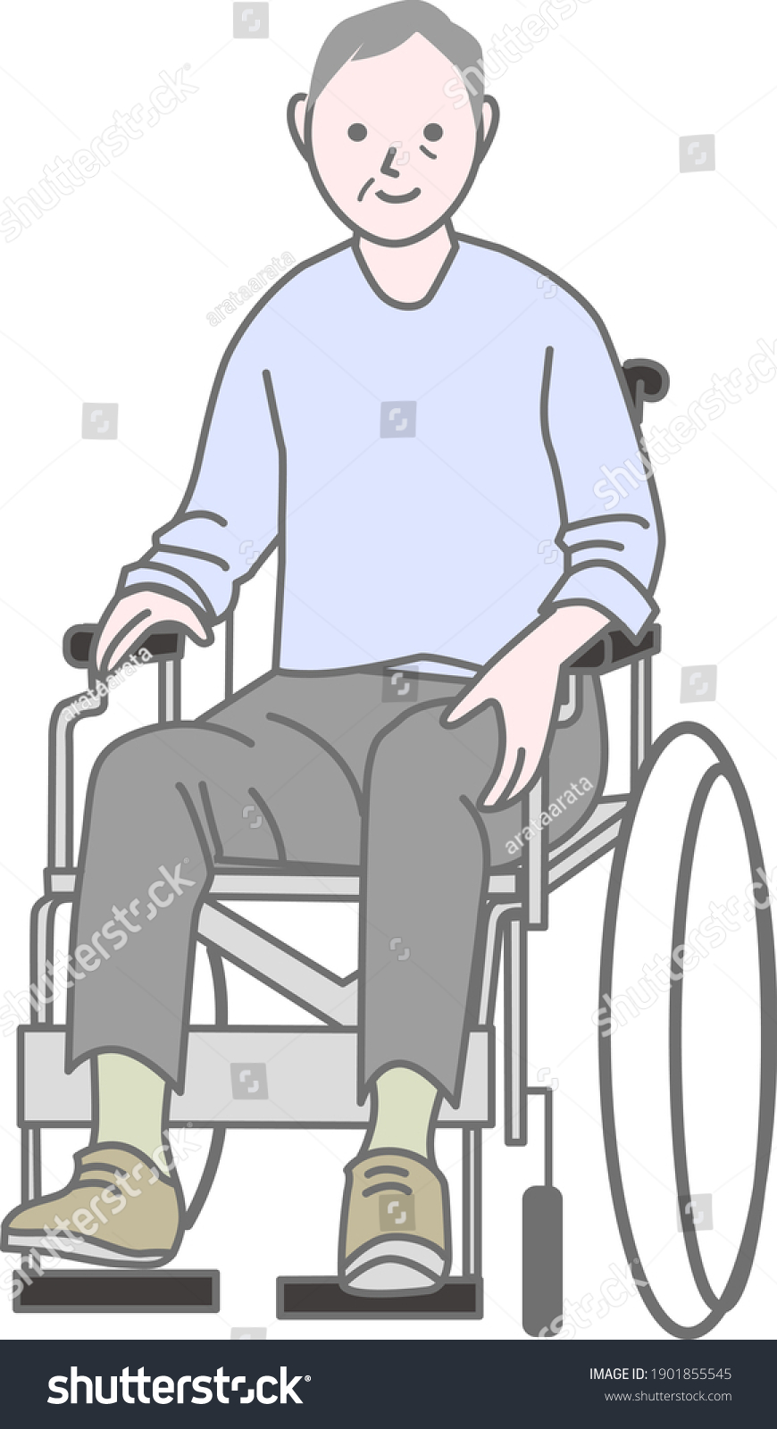 Illustration Man Wheelchair Stock Vector Royalty Free 1901855545 Stock Vector Illustration Of A Man In A Wheelchair 1901855545
