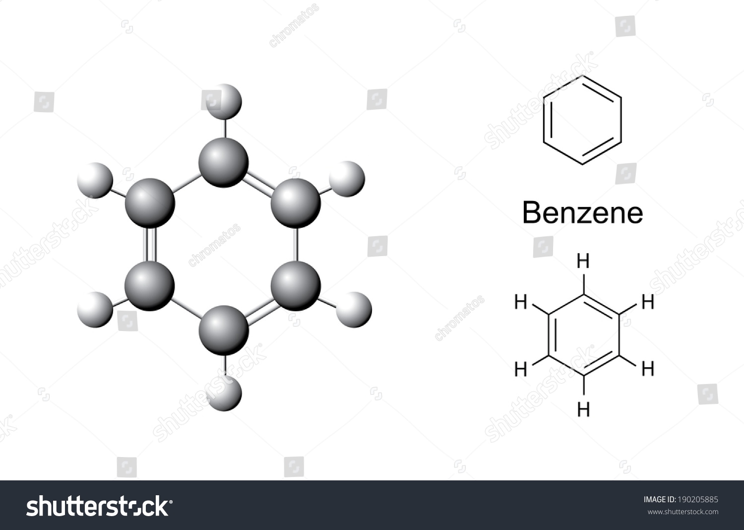 Structural Formulas Chemical Model Benzene Molecule Stock Vector ...