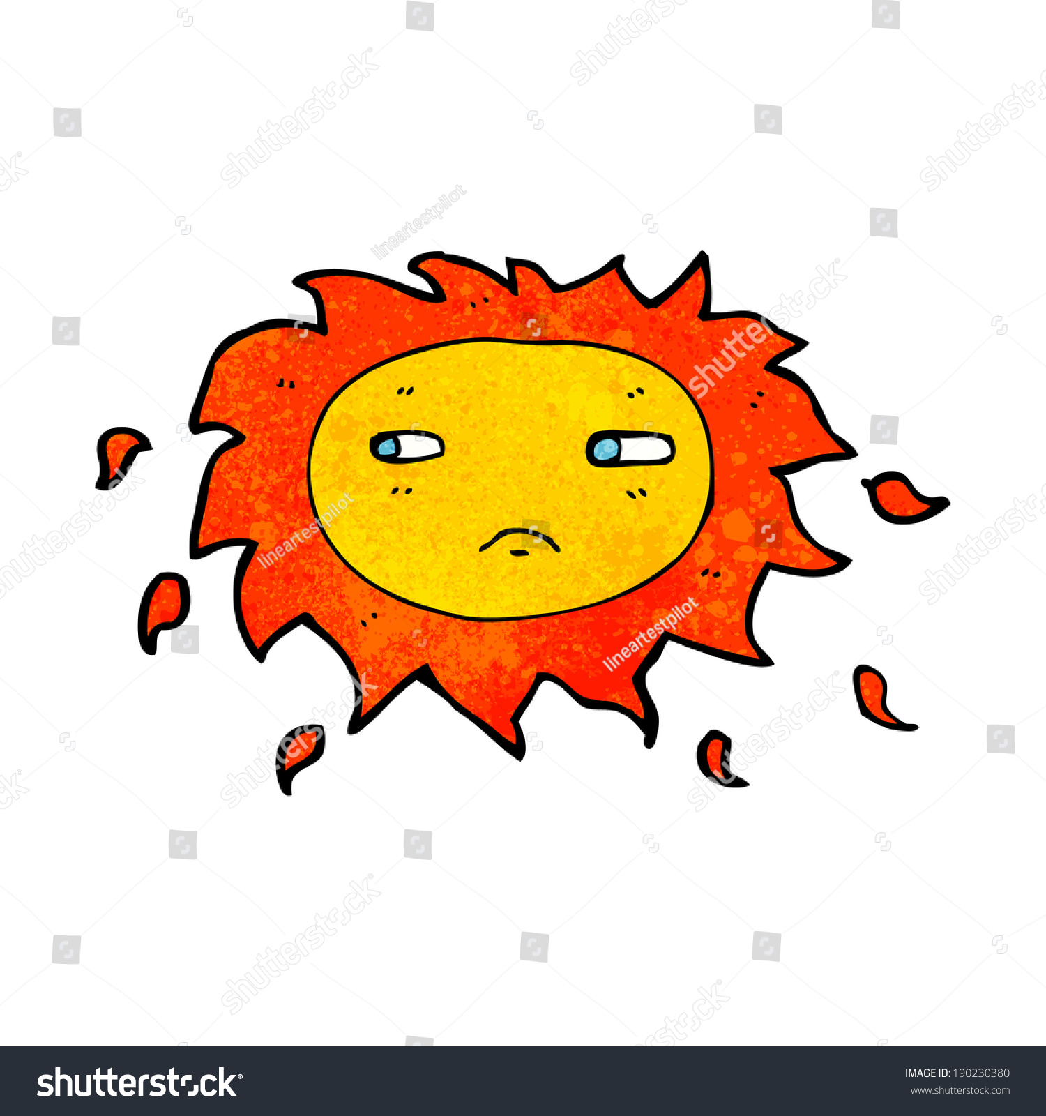 Cartoon Sad Sun Stock Vector (Royalty Free) 190230380 Shutterstock