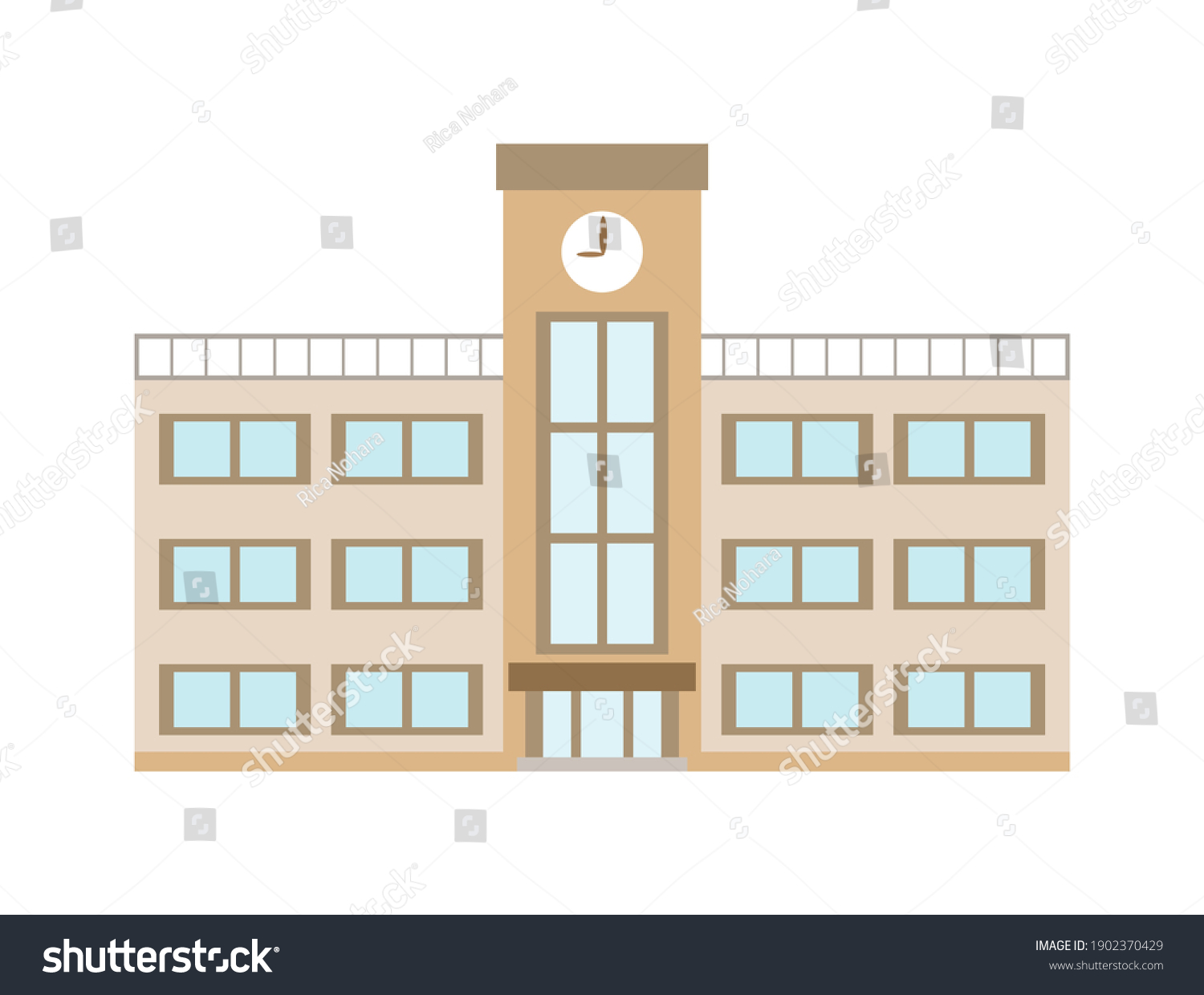 This Illustration School Building Stock Vector (Royalty Free ...