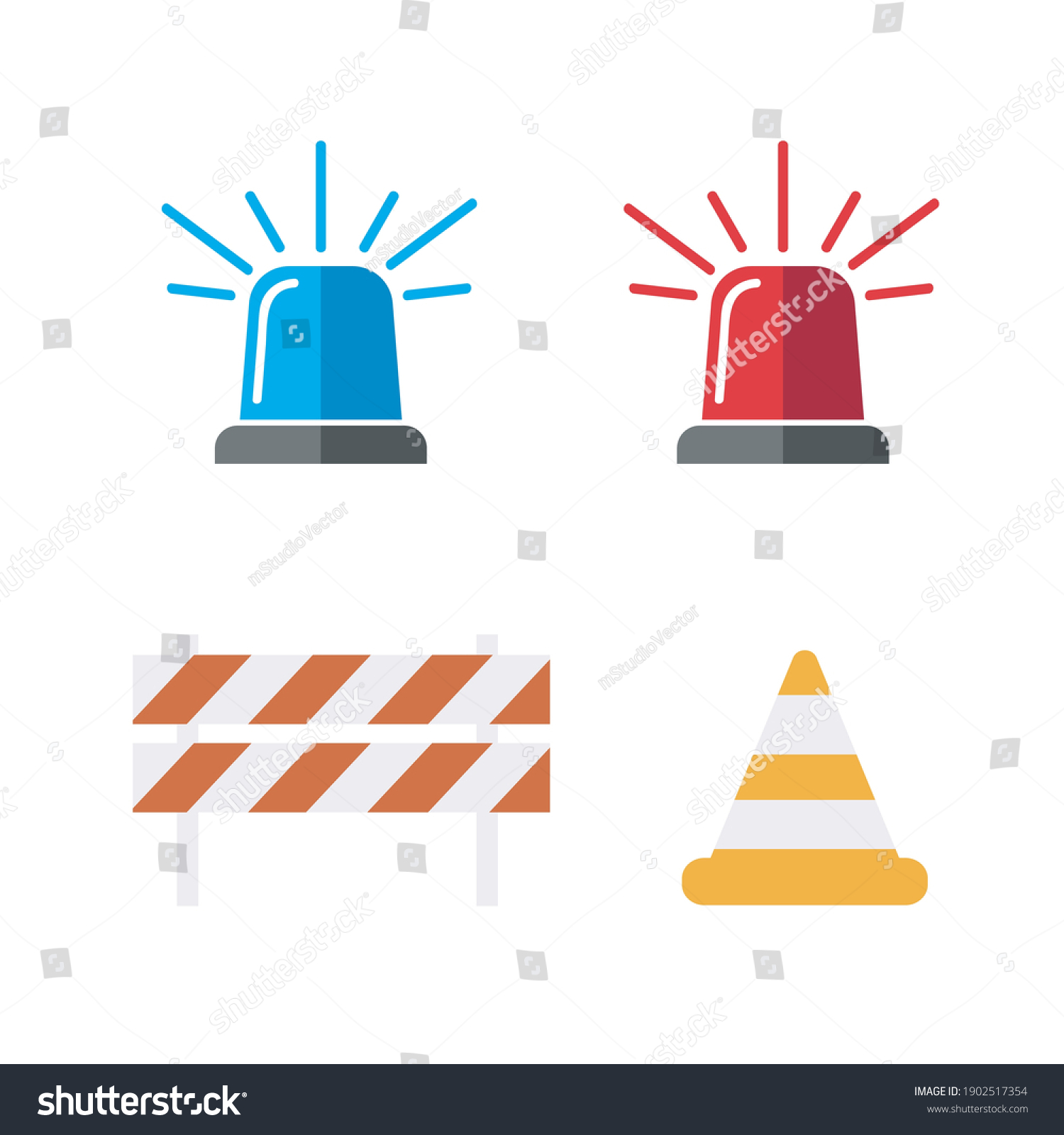 Red Blue Flashers Siren Vector Flasher Stock Vector (Royalty Free ...