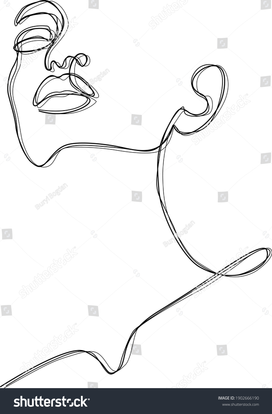 Minimalist Silhouette Woman Face Black White Stock Vector Royalty Free Shutterstock